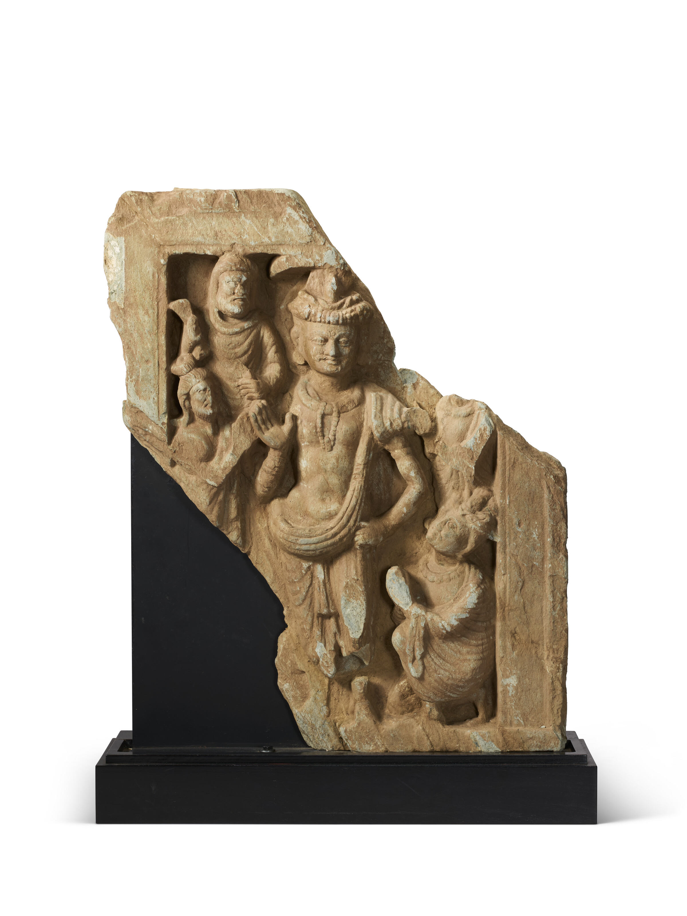 A GREEN SCHIST RELIEF OF A BODHISATTVA, ANCIENT REGION OF GANDHARA, 3RD ...