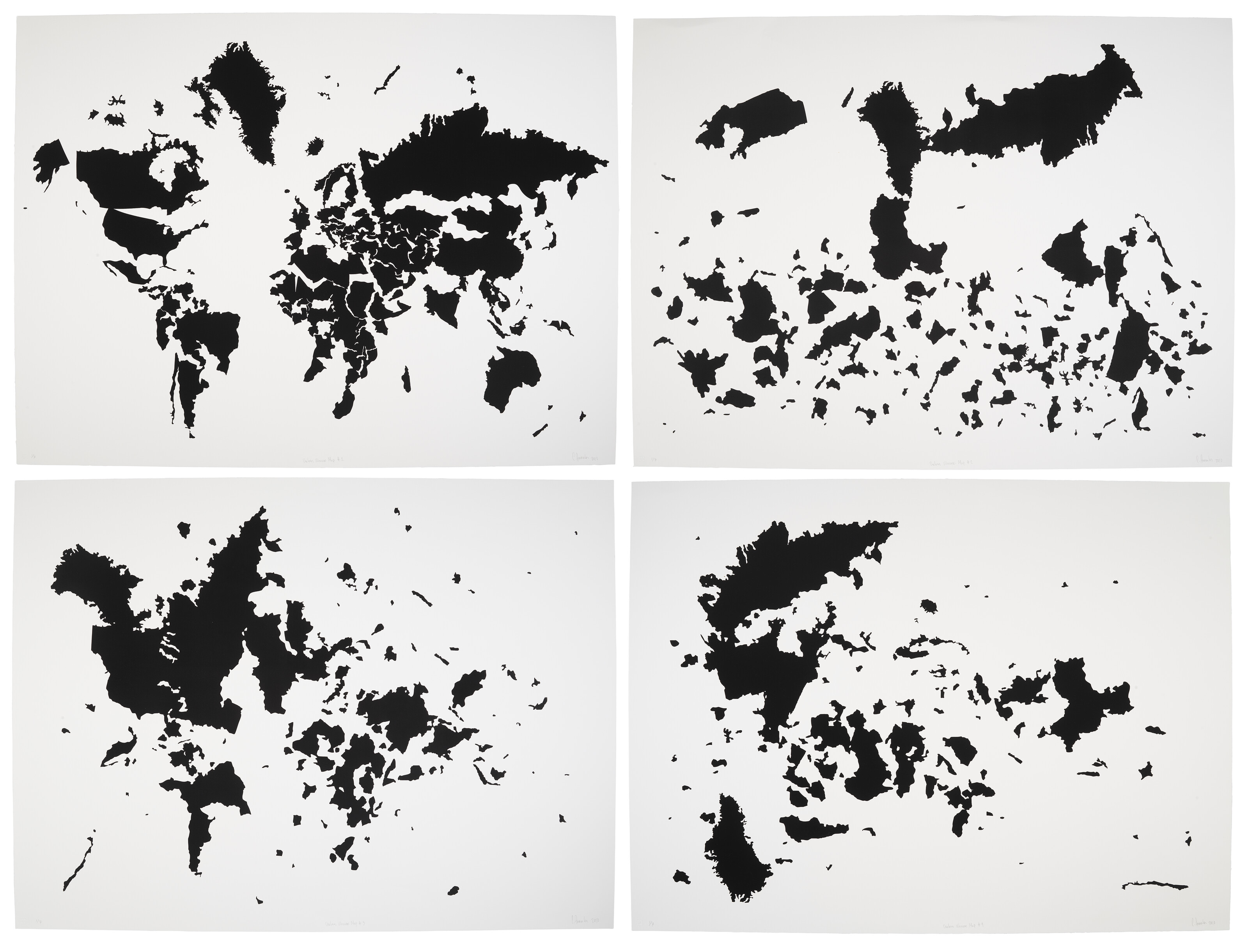 CARLOS AMORALES (B. 1970), Useless Wonder Maps 1-4 | Christie’s