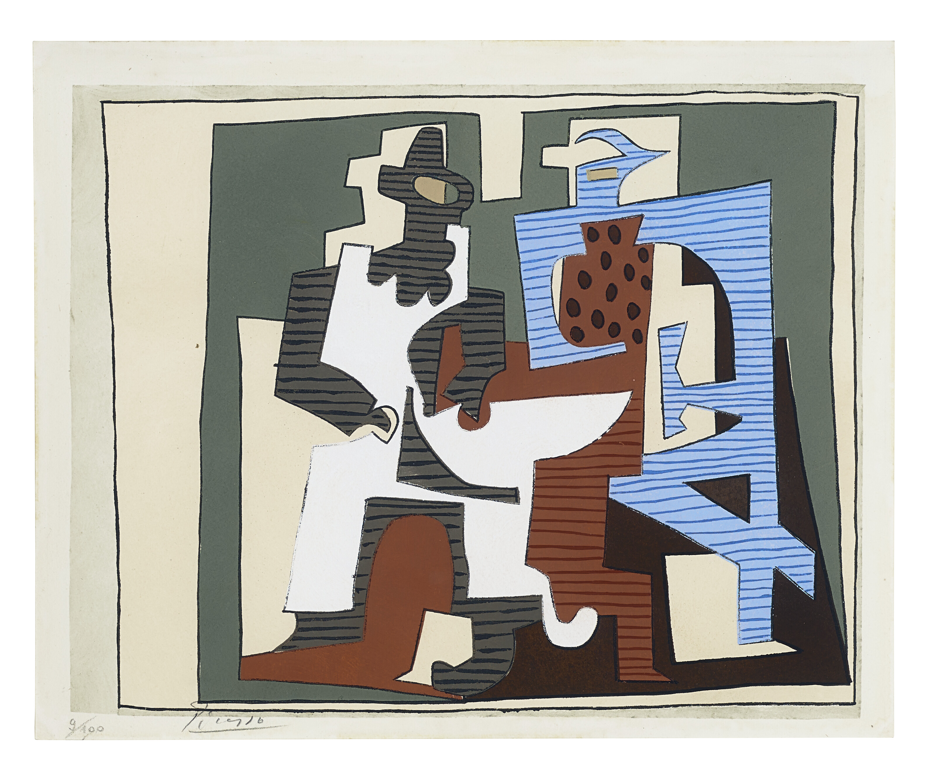 PABLO PICASSO (1881-1973), Quatre femmes nues et tête sculptée