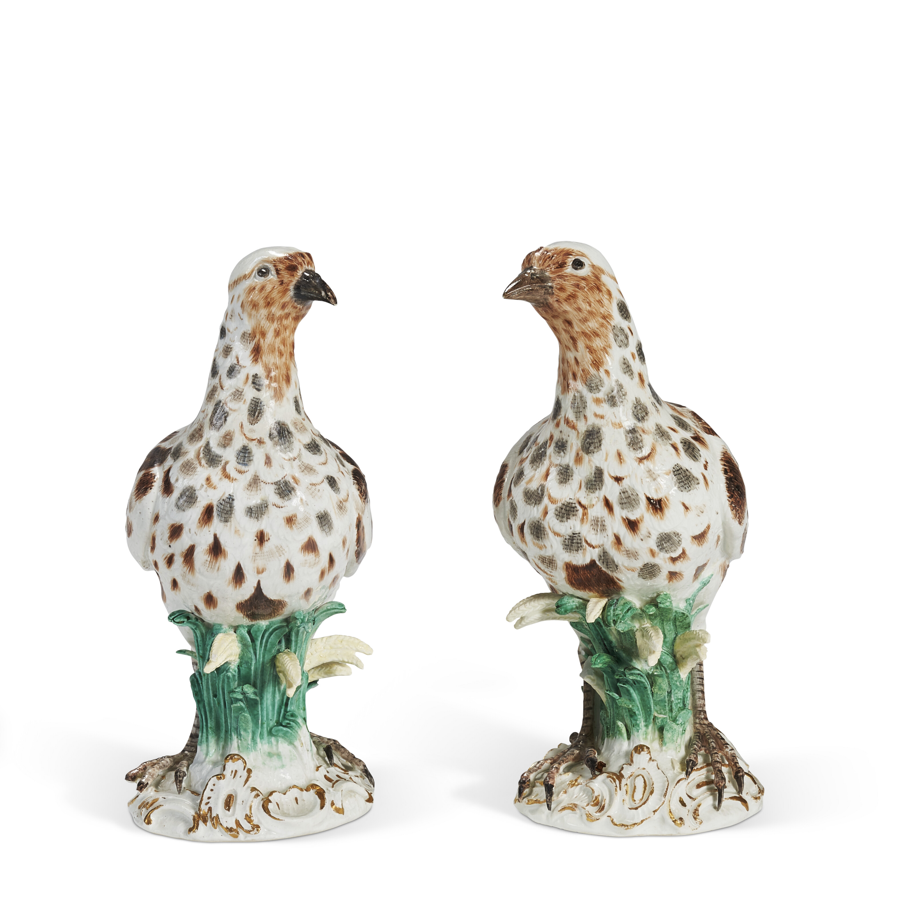MEISSEN - 【フランス製／E.Tetard】純銀 蓋物／ジャポニズム「竹と蝸牛」 A PAIR OF MEISSEN PORCELAIN MODELS OF BIRDS, CIRCA 1756