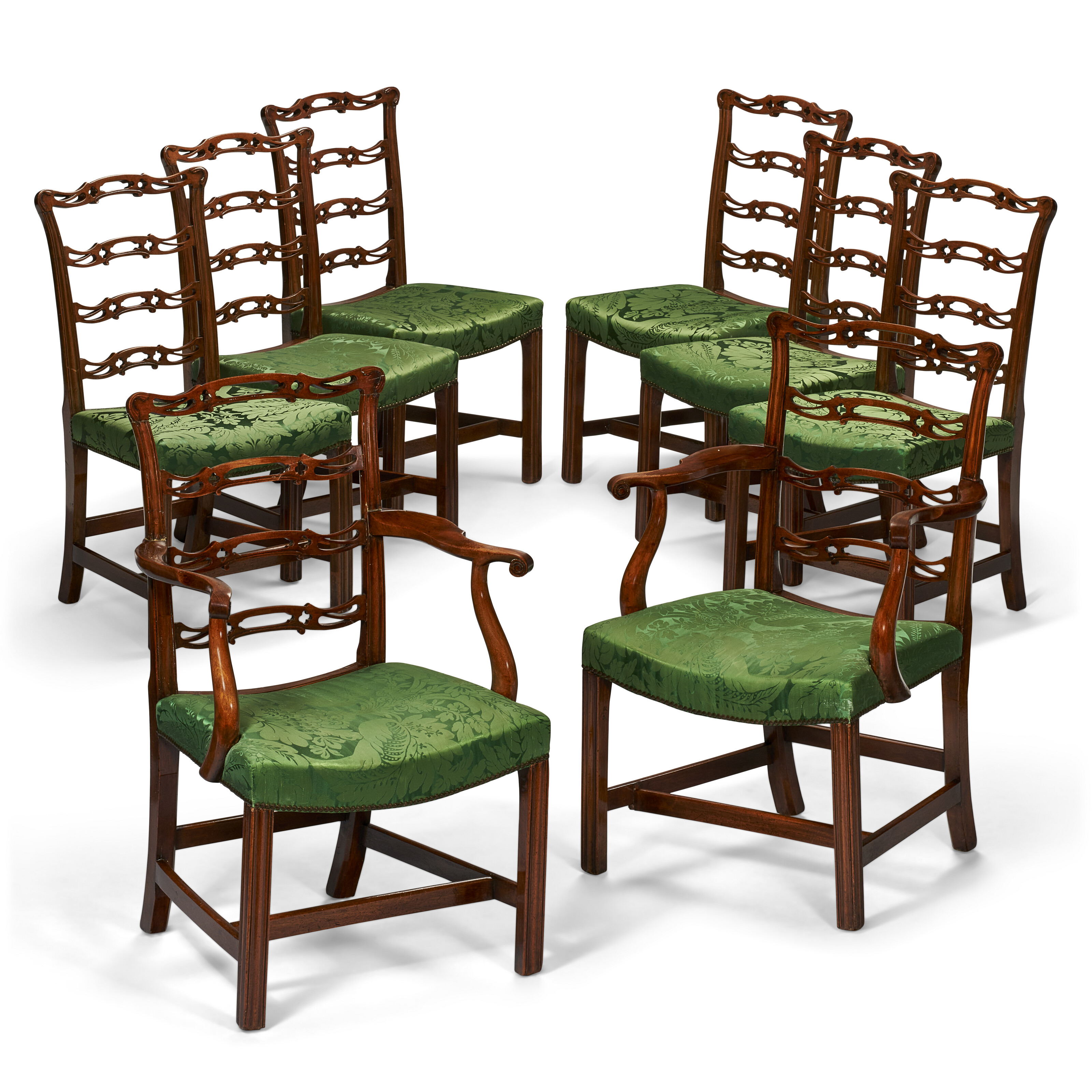 Set of Eight George III Mahogany Dining Chairs
