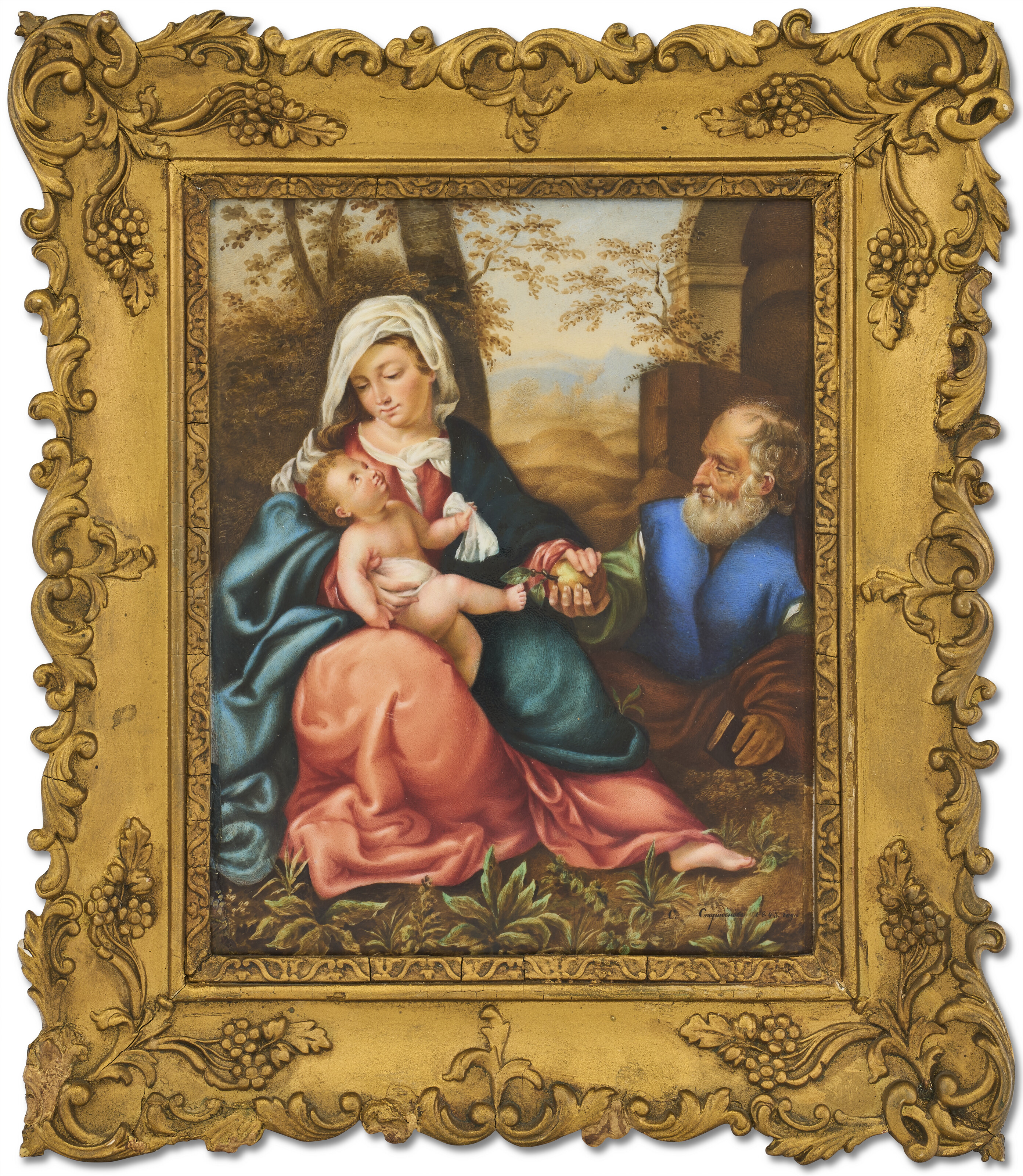 A RUSSIAN PORCELAIN PLAQUE, BY THE IMPERIAL PORCELAIN FACTORY, ST