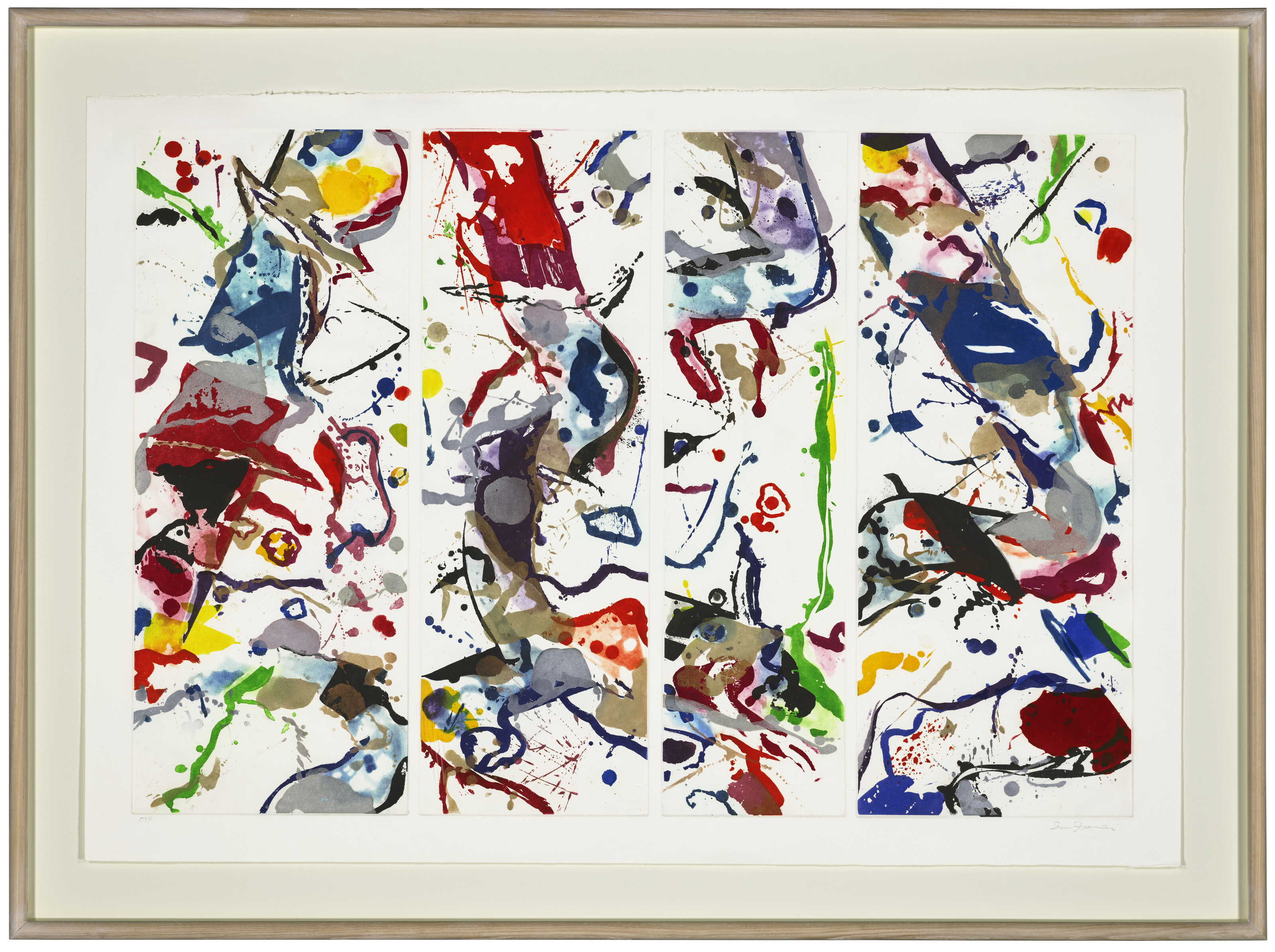 Sam Francis、Untitled 478、希少画集画、新品額装付 Sam Francis、Untitled 478、希少画集画、新品額装付