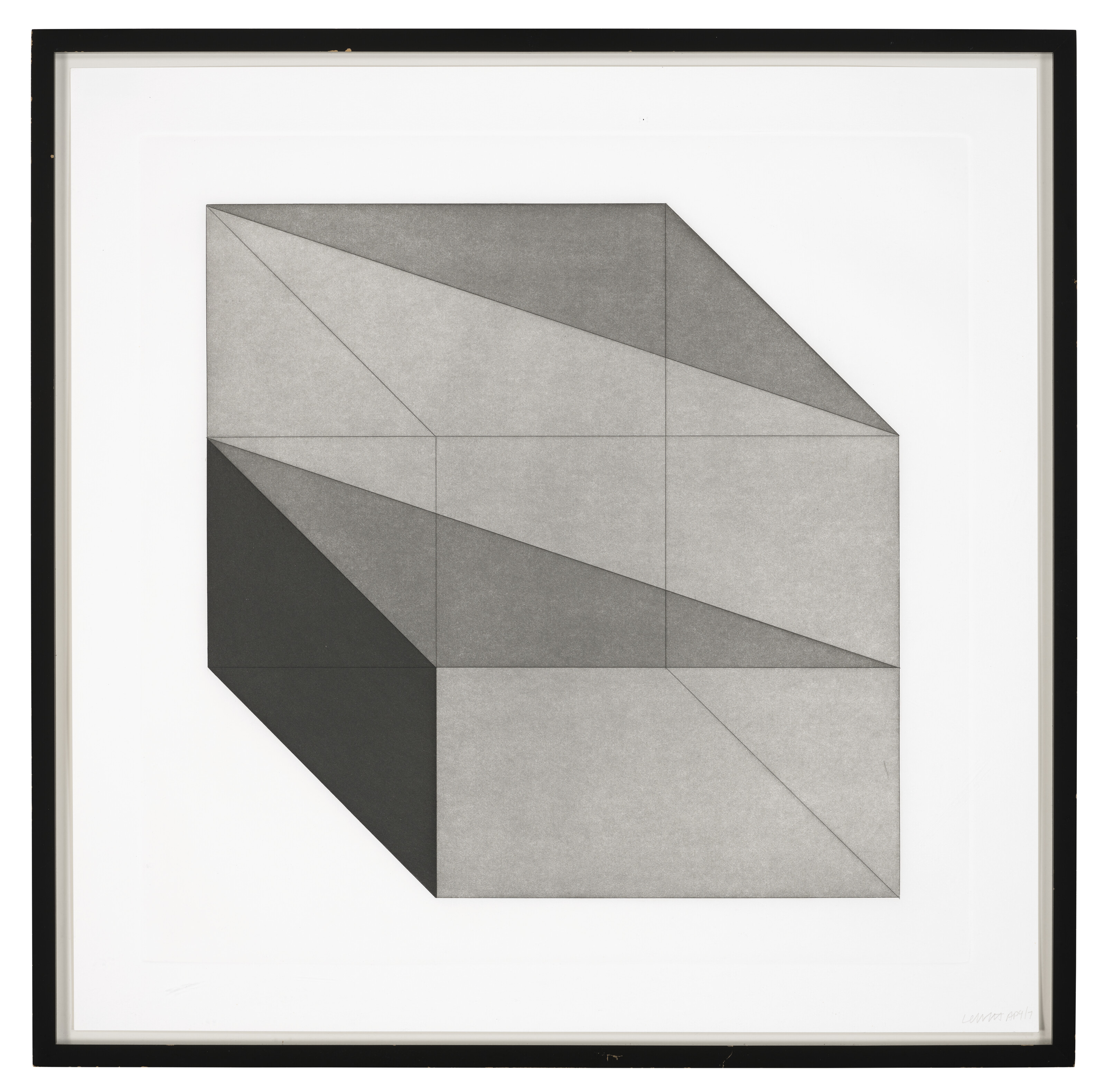 希少本 Sol LeWitt / A CUBE, 1990 SOL LEWITT (1928-2007), Forms Derived from a Cube: two prints