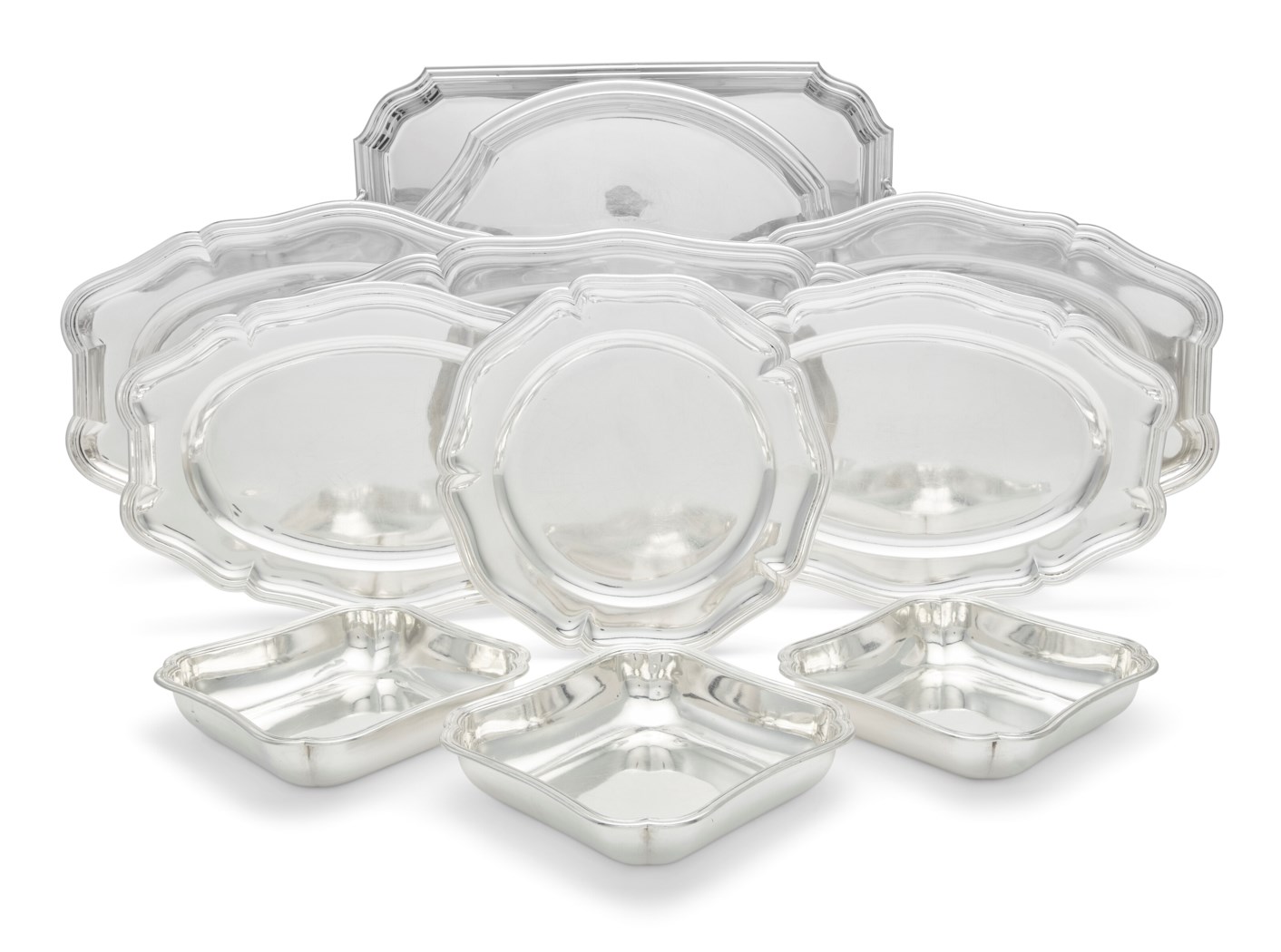 A FRENCH SILVER PART DINNER SERVICE, MARK OF PUIFORCAT, PARIS, MID20TH