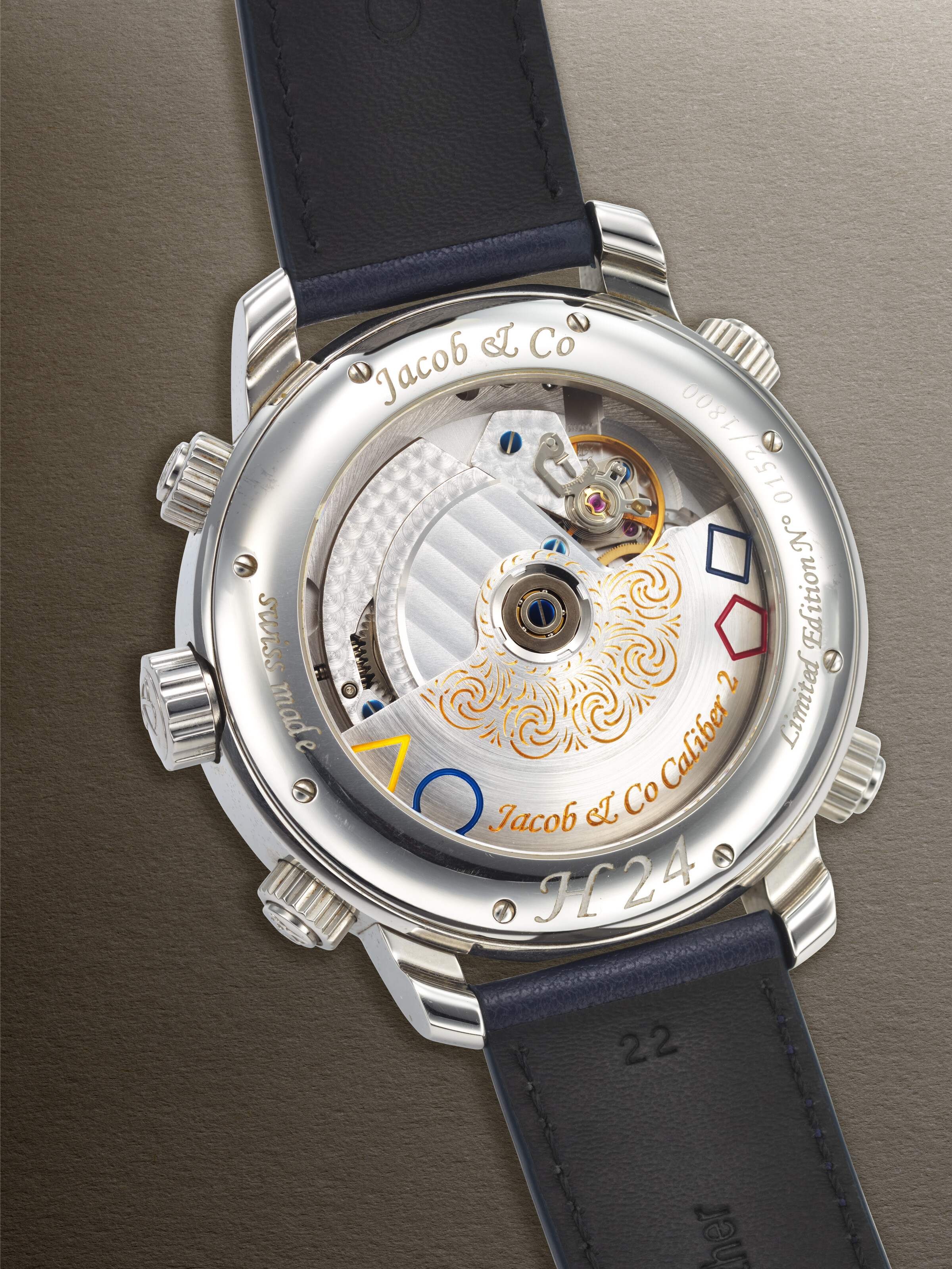 クラシック jACoueline JACOB & CO. LARGE LIMITED EDITION STAINLESS STEEL AUTOMATIC 'FIVE