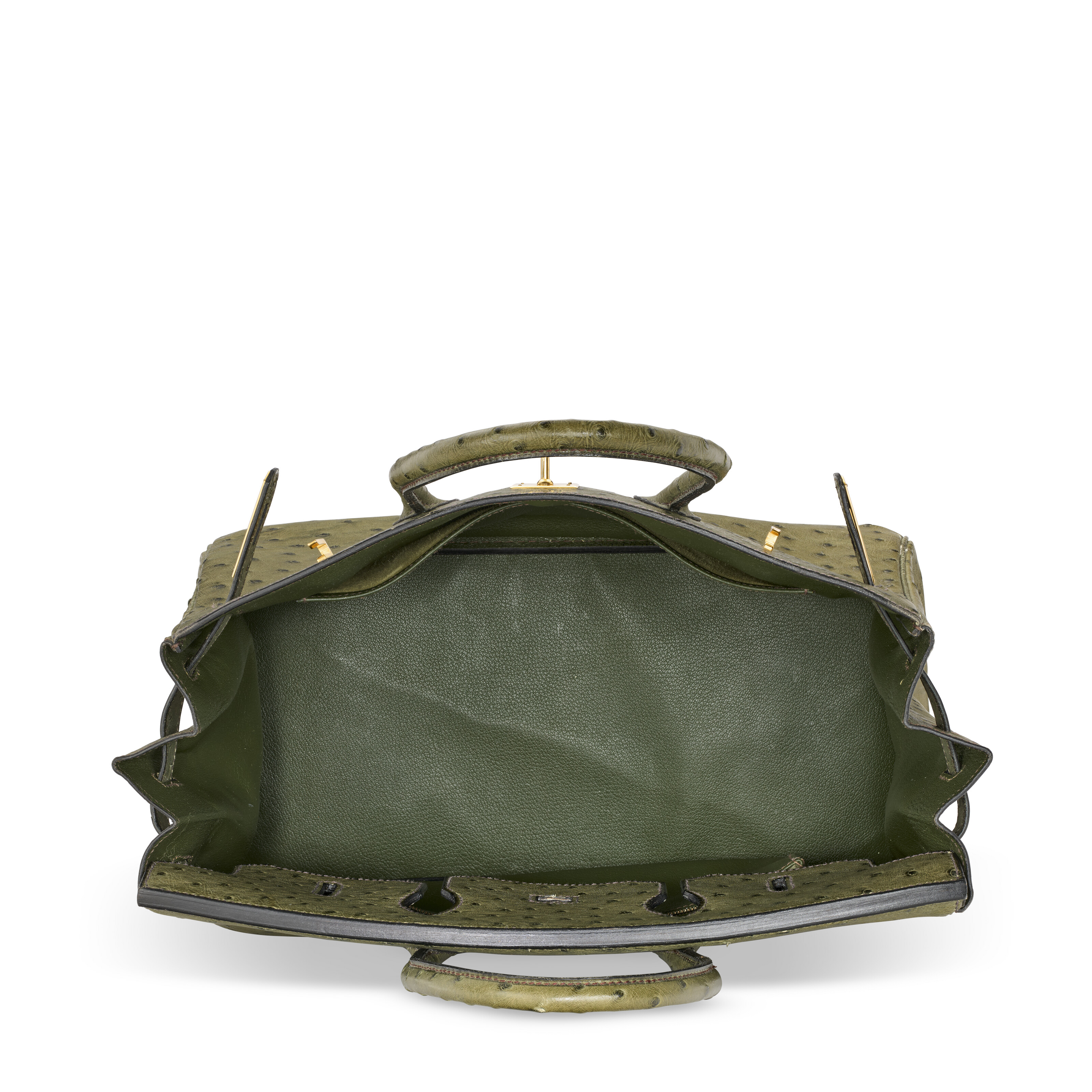 A VERT OLIVE OSTRICH BIRKIN 35 WITH GOLD HARDWARE, HERMÈS, 1997