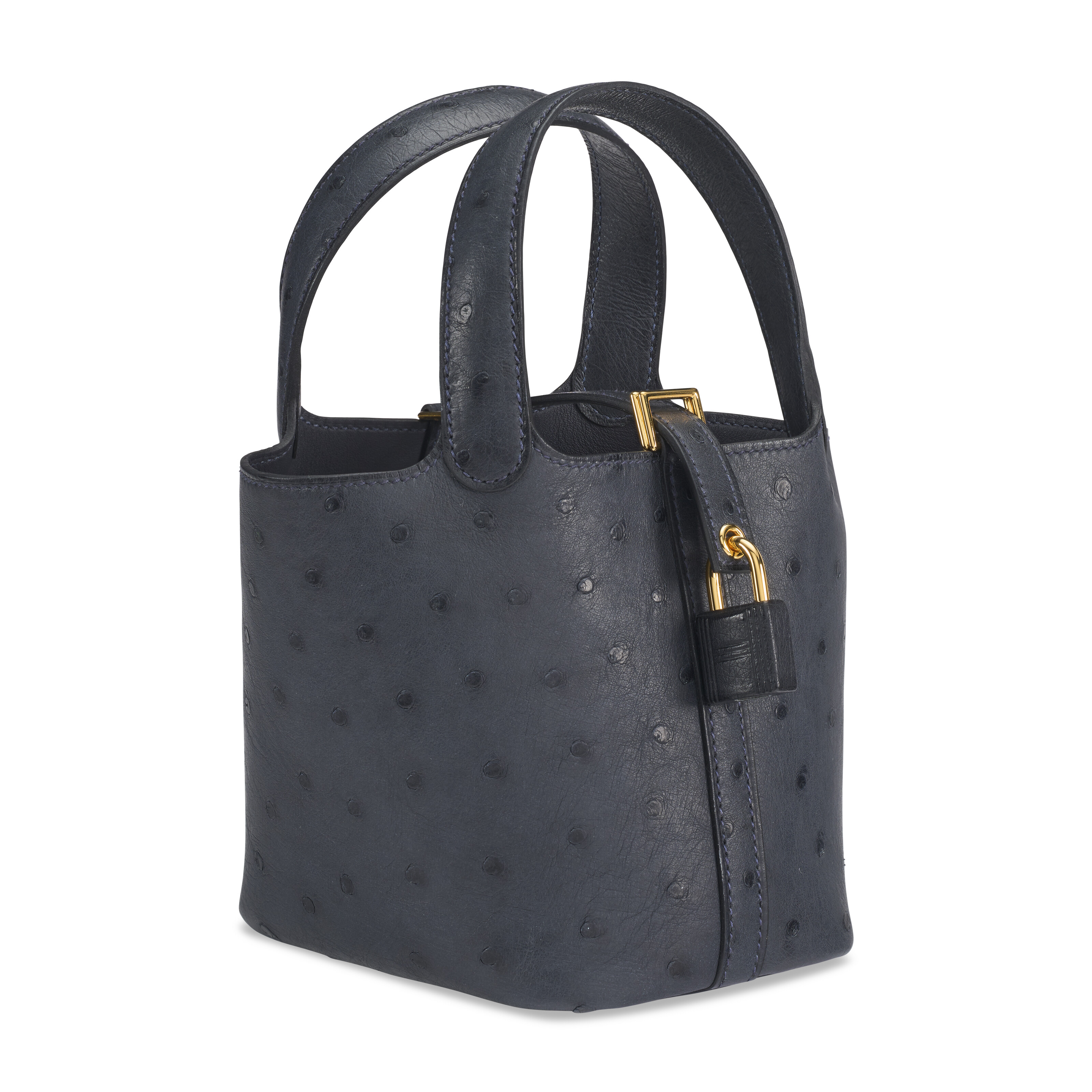 A LIMITED EDITION CABAN OSTRICH MICRO PICOTIN LOCK WITH GOLD