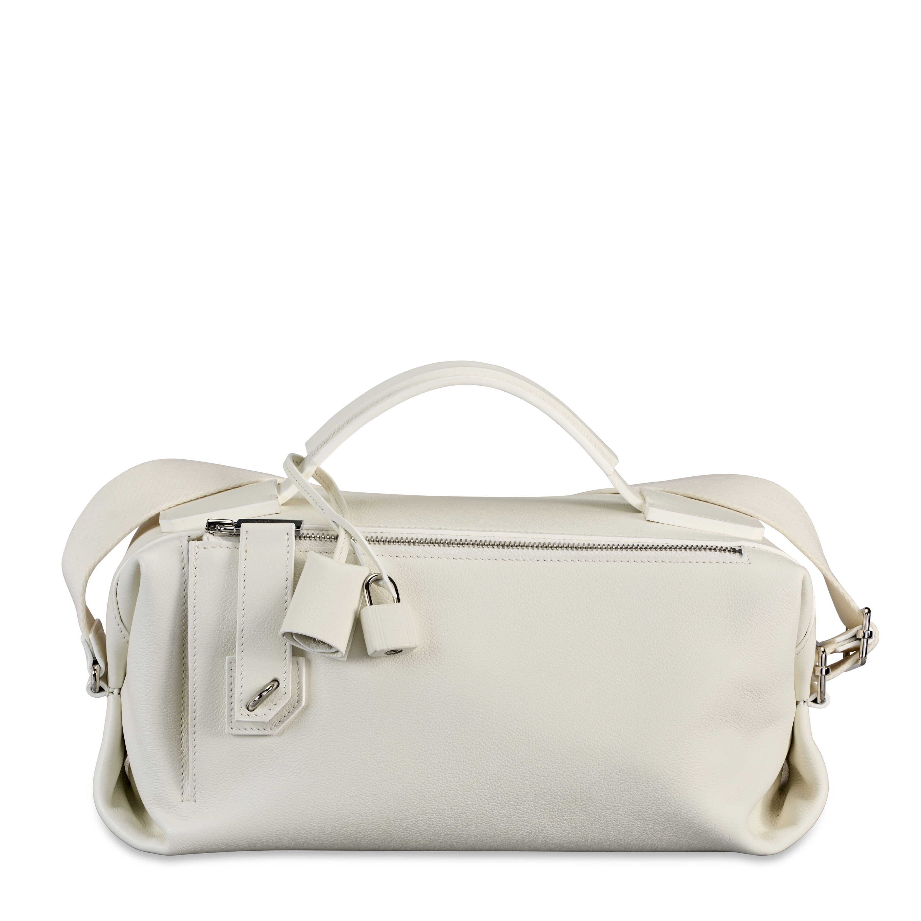 A RARE, MATTE WHITE HIMALAYA NILOTICUS CROCODILE BIRKIN 35 WITH