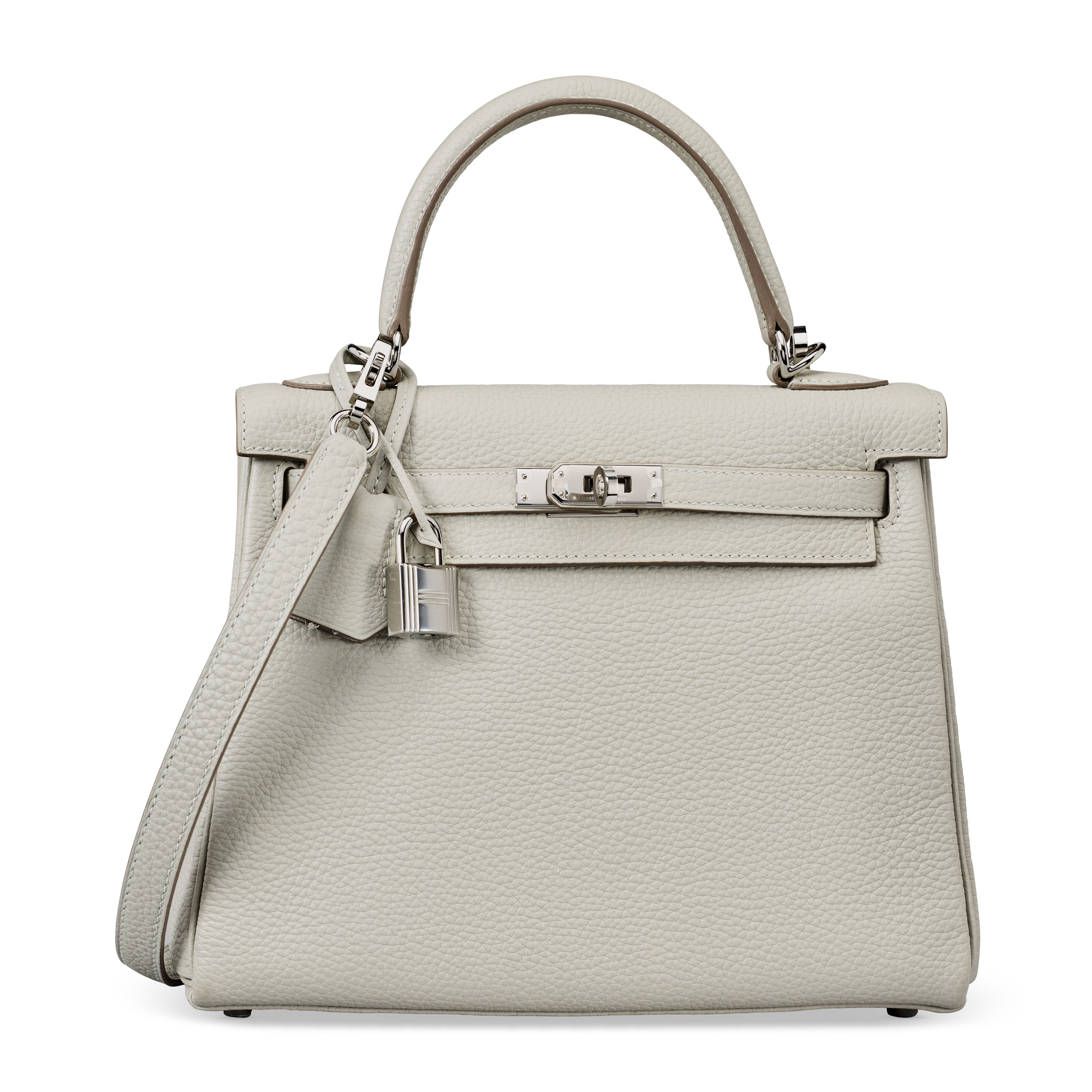 A GRIS PERLE TOGO LEATHER RETOURNÉ KELLY 25 WITH PALLADIUM