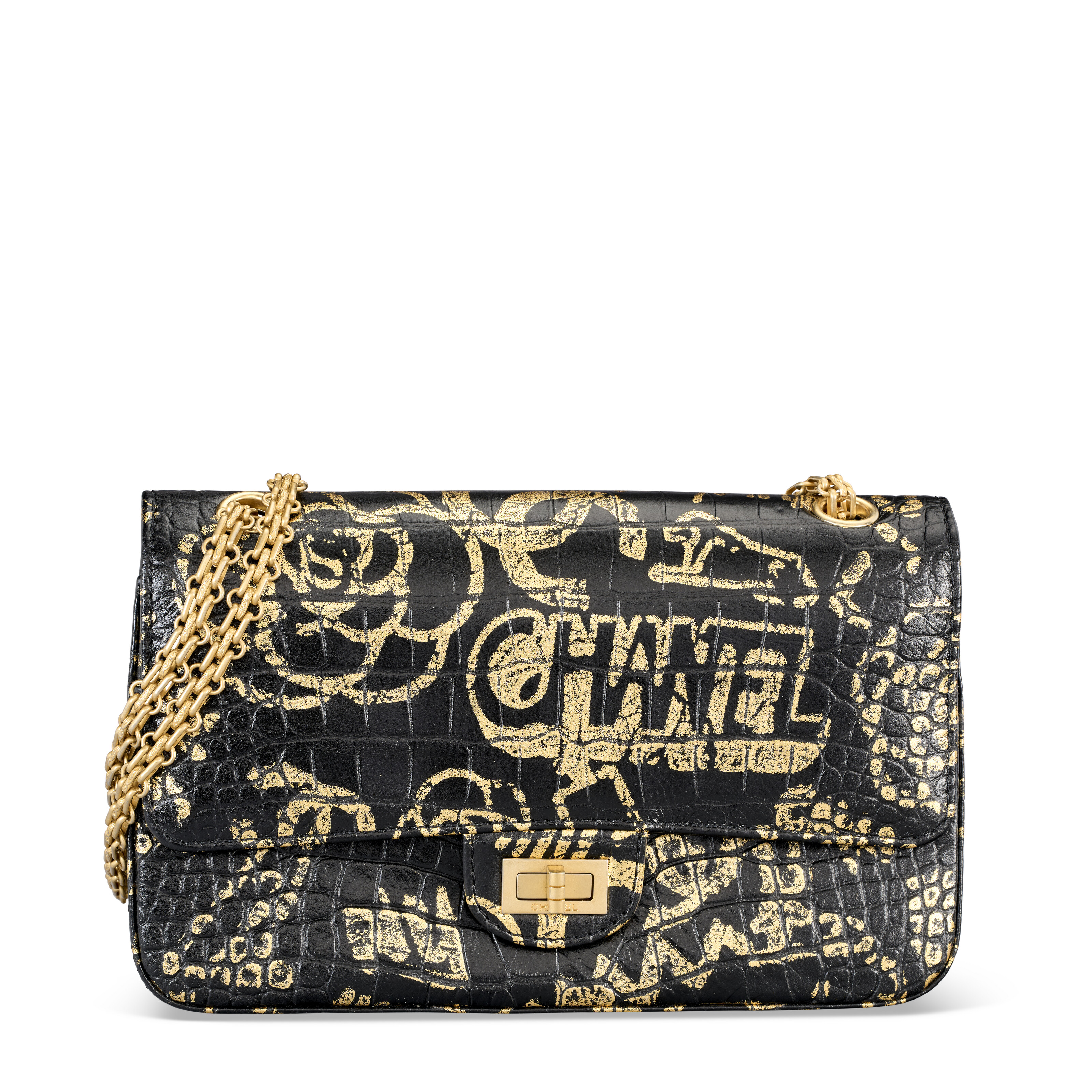 A MÉTIERS D'ART PARIS-NEW YORK RUNWAY BLACK & GOLD EMBOSSED