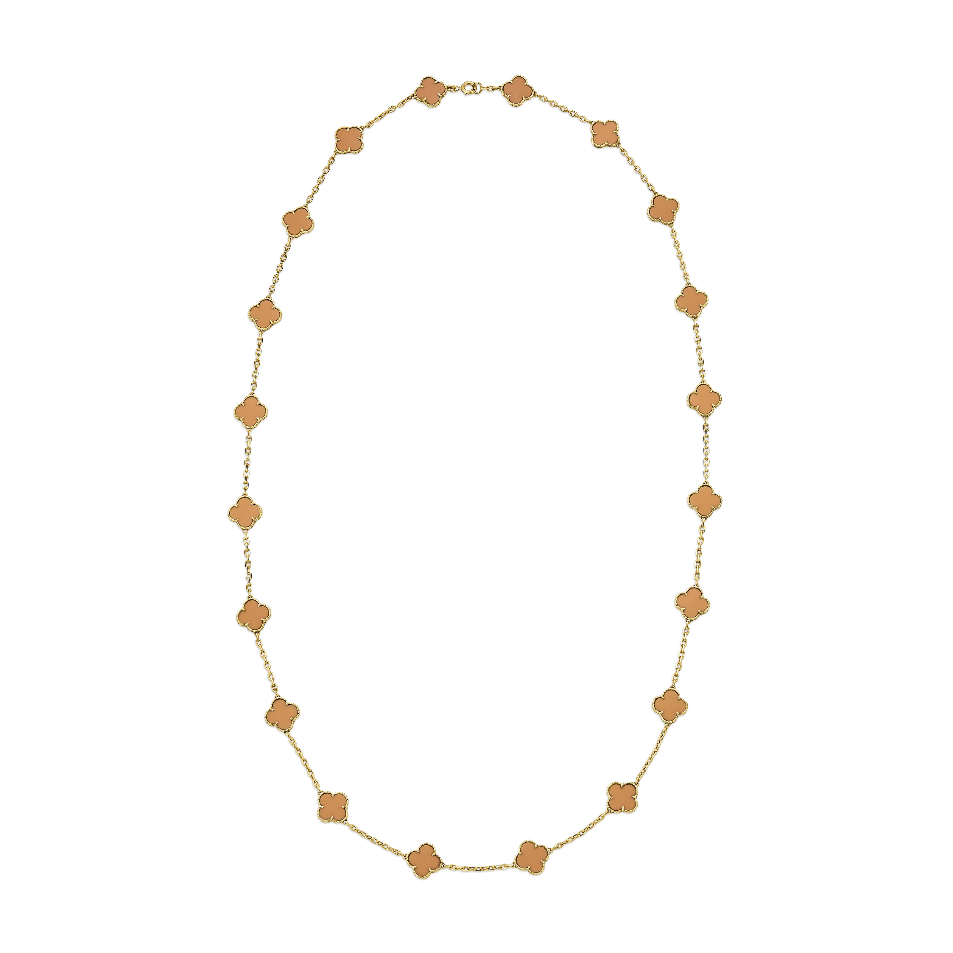 VAN CLEEF & ARPELS CORAL 'VINTAGE ALHAMBRA' LONG NECKLACE