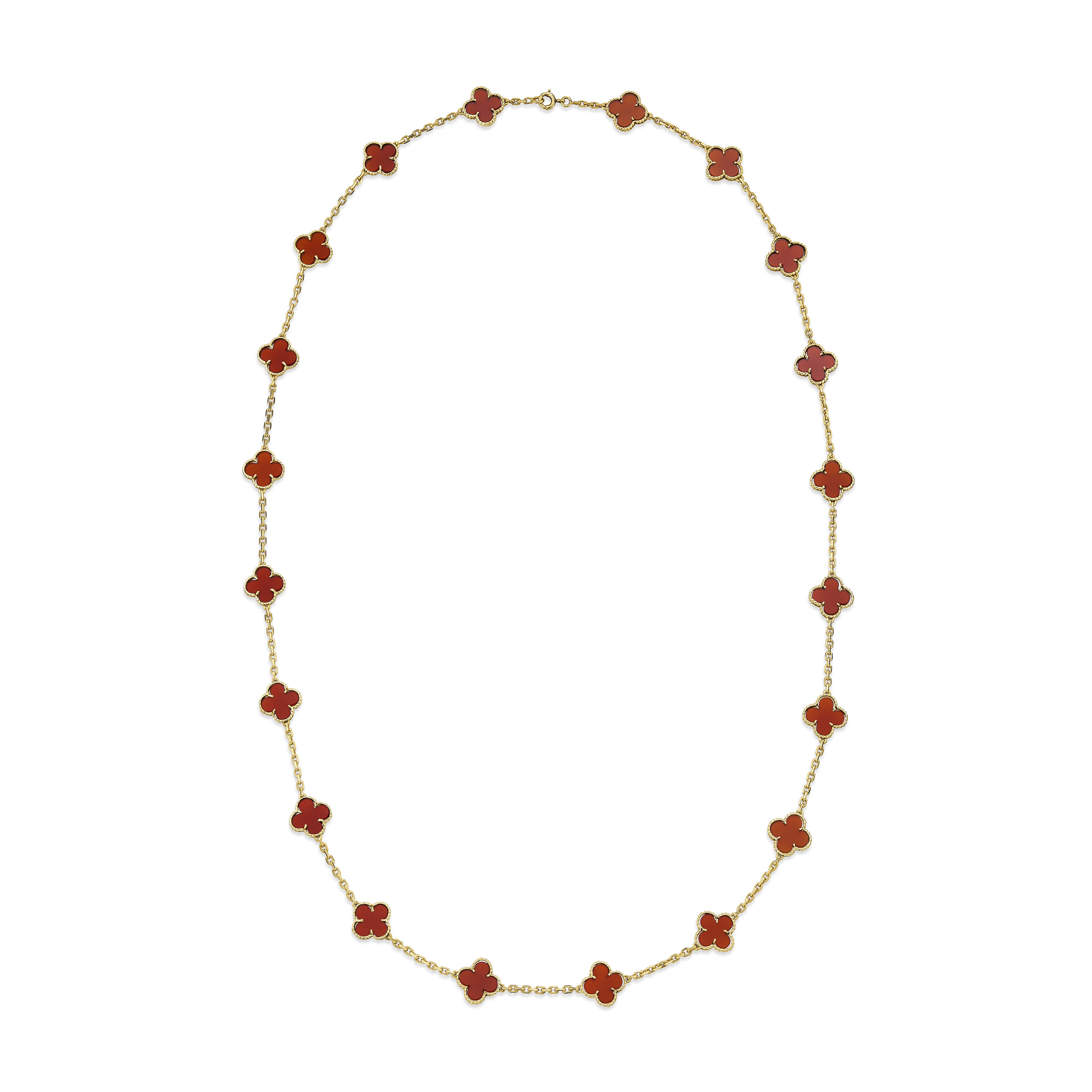 Catalog image of VAN CLEEF & ARPELS CARNELIAN 'VINTAGE ALHAMBRA' LONG NECKLACE