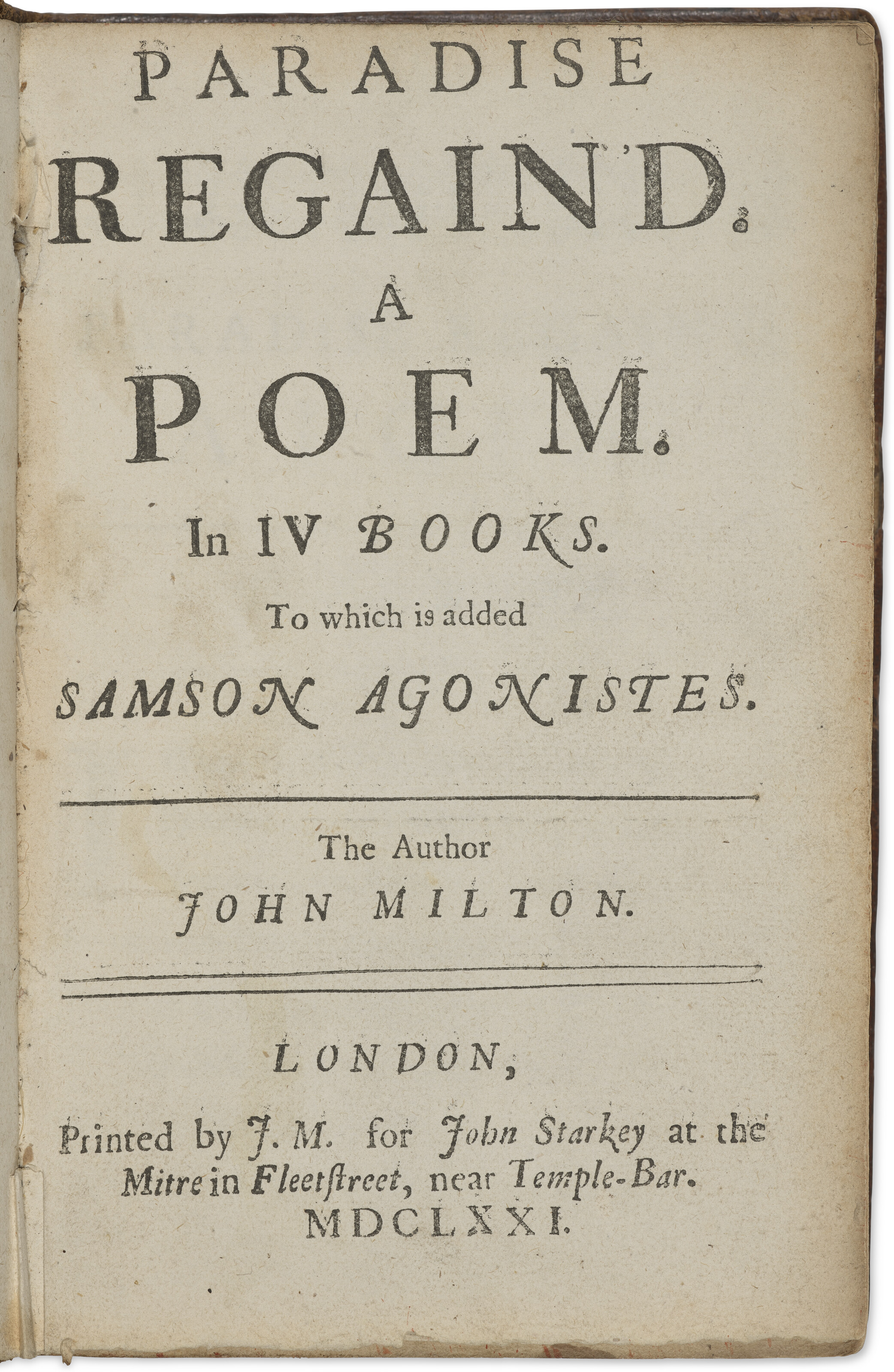 Paradise Lost, John Milton, 1669 | Christie's