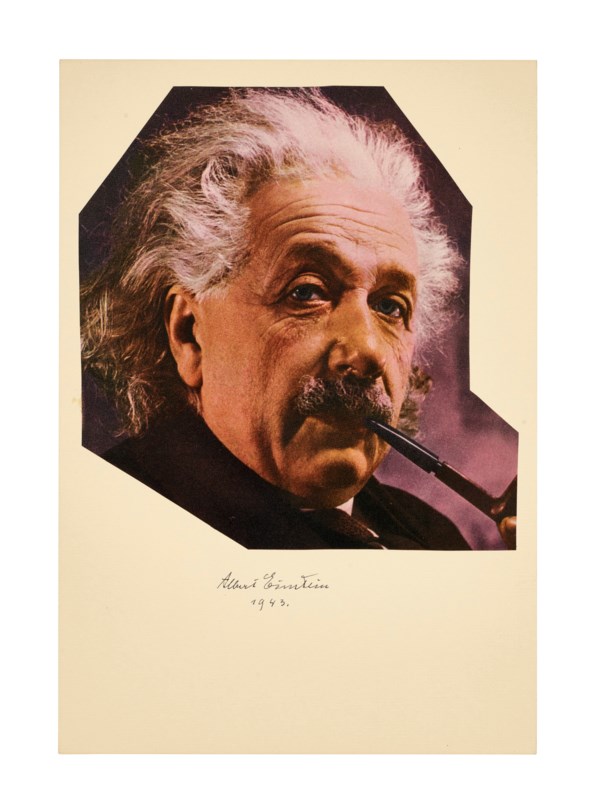 albert einstein tobacco A signed portrait, depicting his pipe, Albert Einstein, 1943