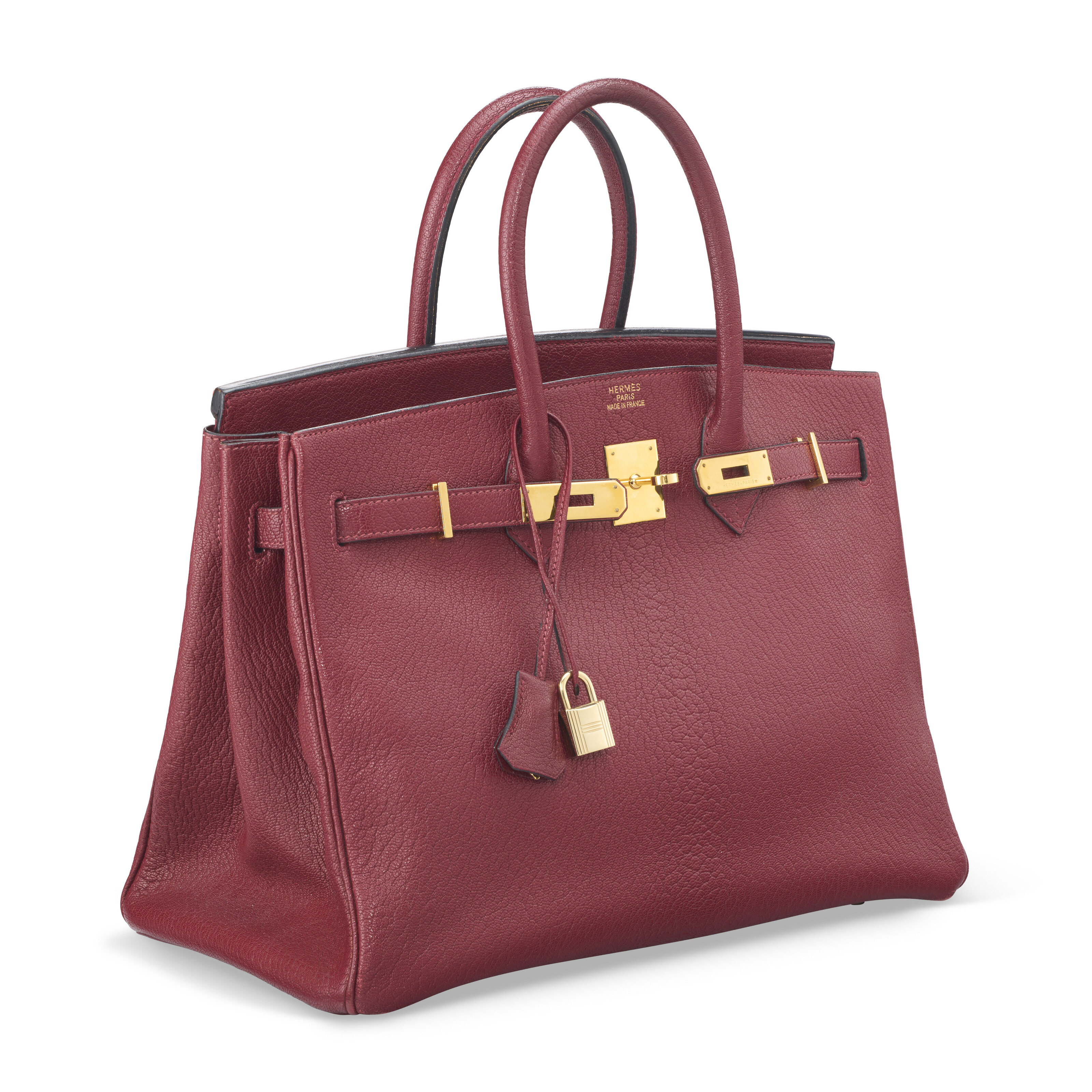 A ROUGE H CHÈVRE COROMANDEL LEATHER BIRKIN 35 WITH GOLD HARDWARE