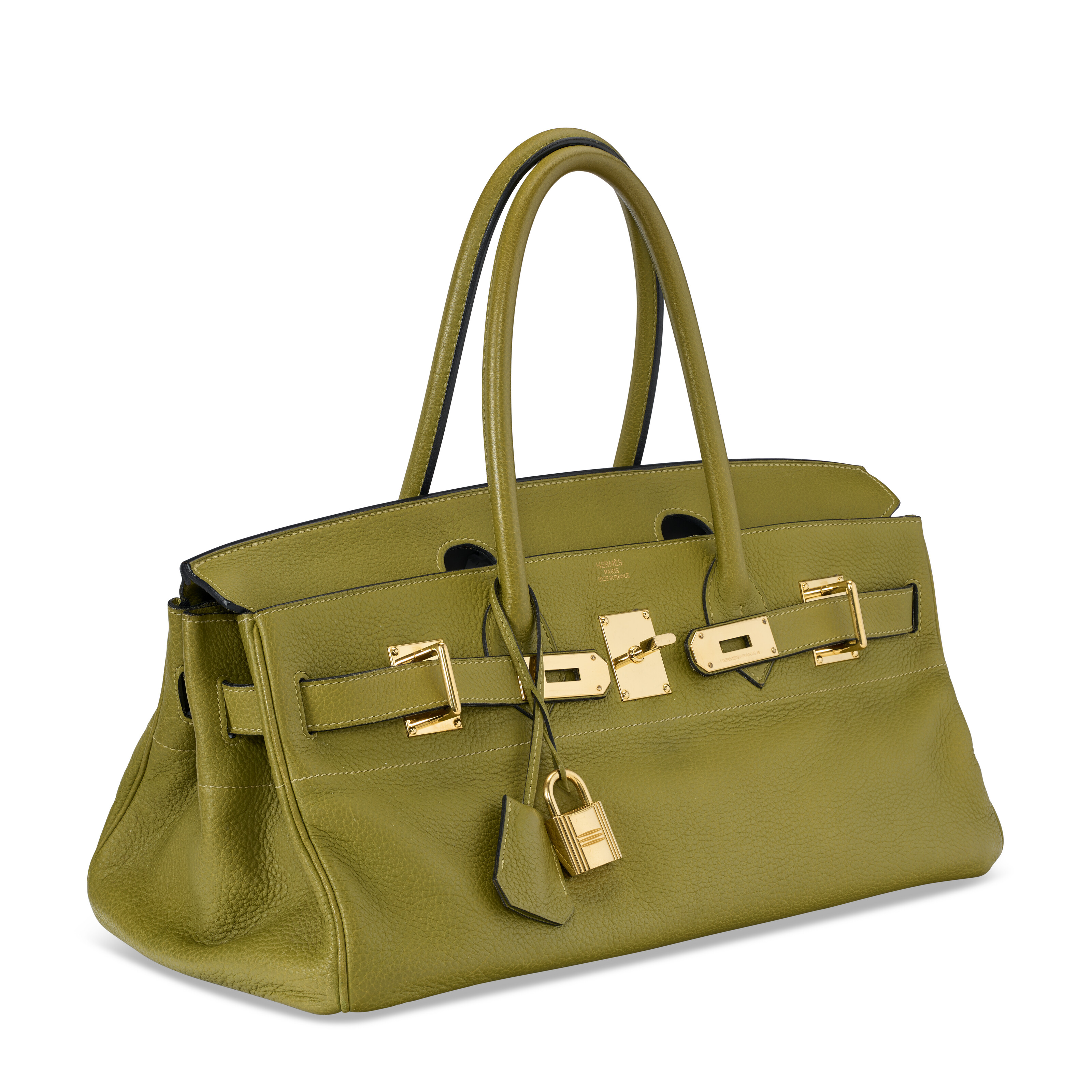 A VERT CHARTREUSE CLÉMENCE LEATHER JPG SHOULDER BIRKIN 42 I WITH