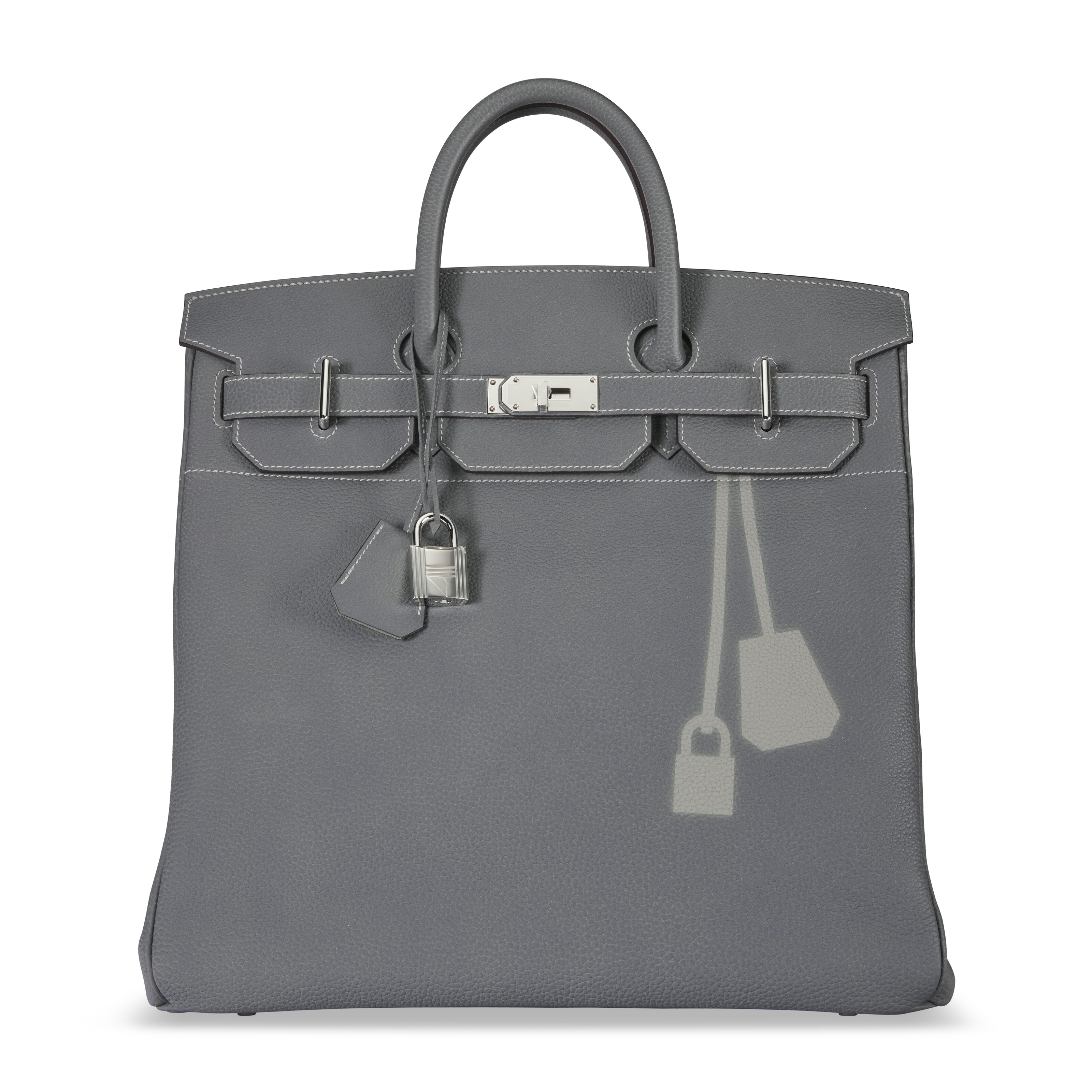 HERMES グレー タンクトップ A LIMITED EDITION GRIS MISTY TOGO LEATHER COUP DE SOLEIL HAC