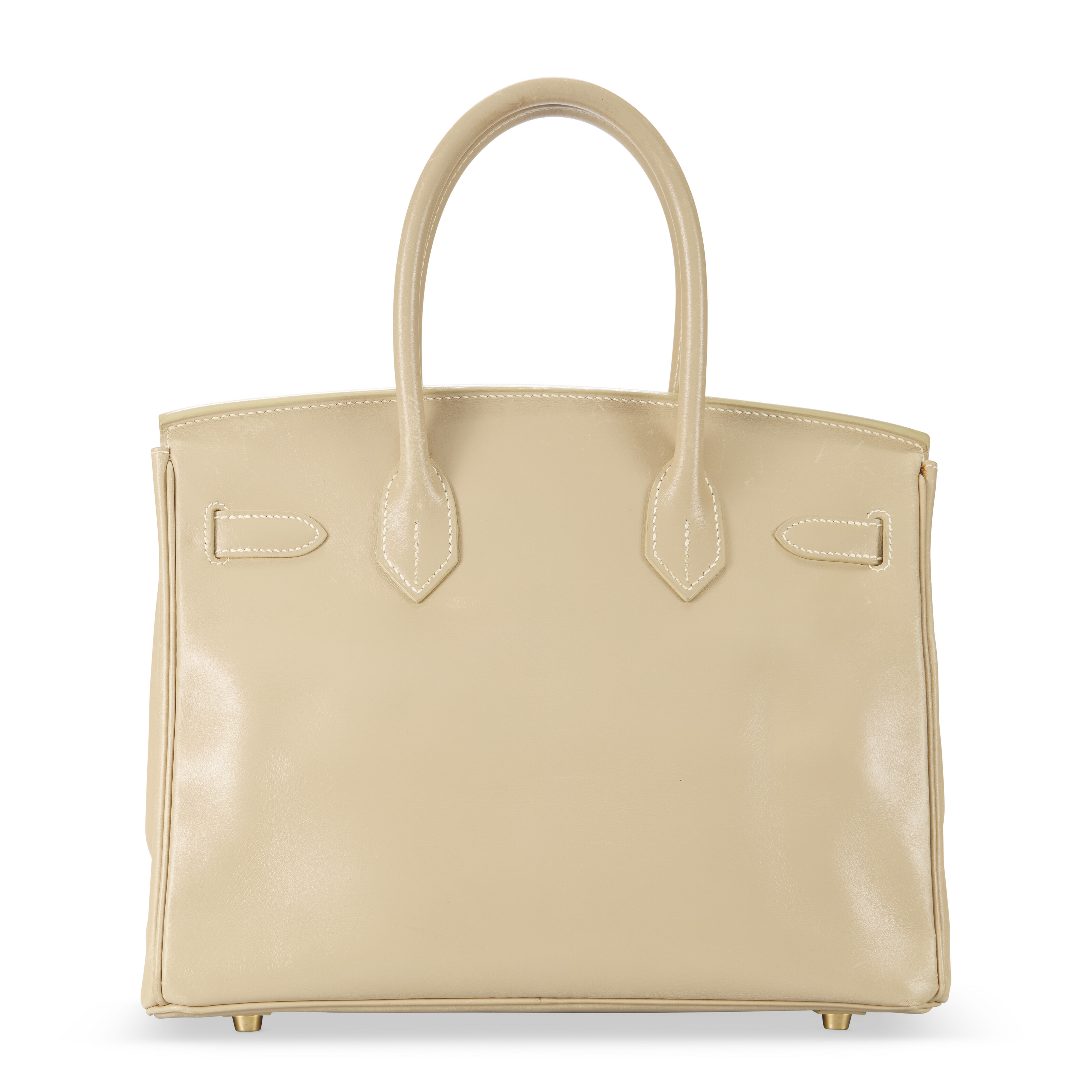 A BEIGE NEPAL CALF BOX LEATHER BIRKIN 30 WITH GOLD HARDWARE