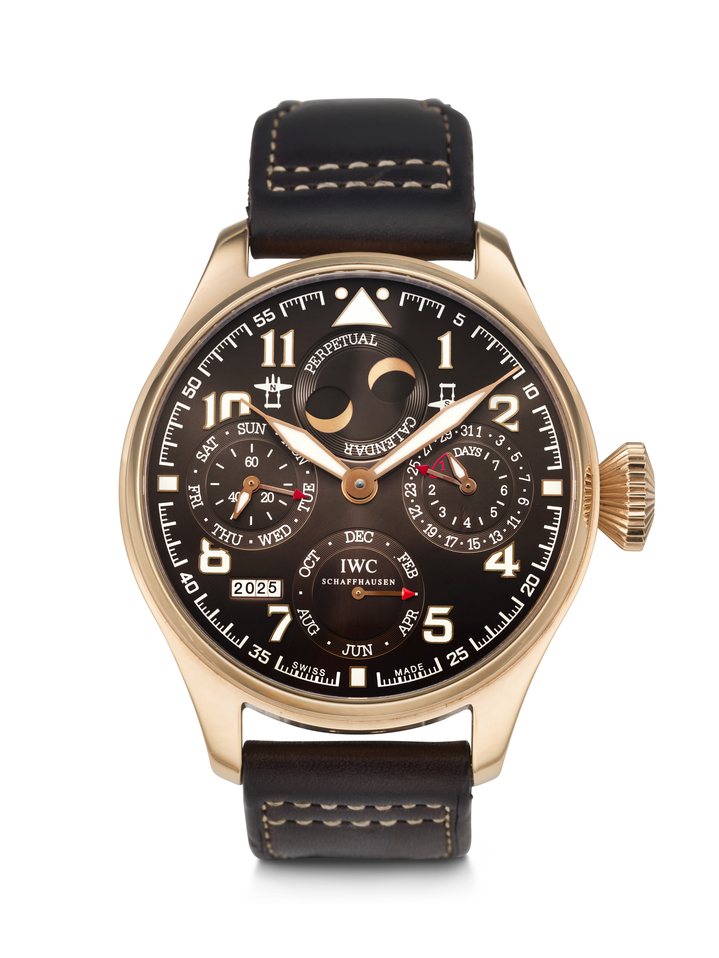 IWC, LIMITED EDITION PINK GOLD PERPETUAL CALENDAR 'BIG PILOT
