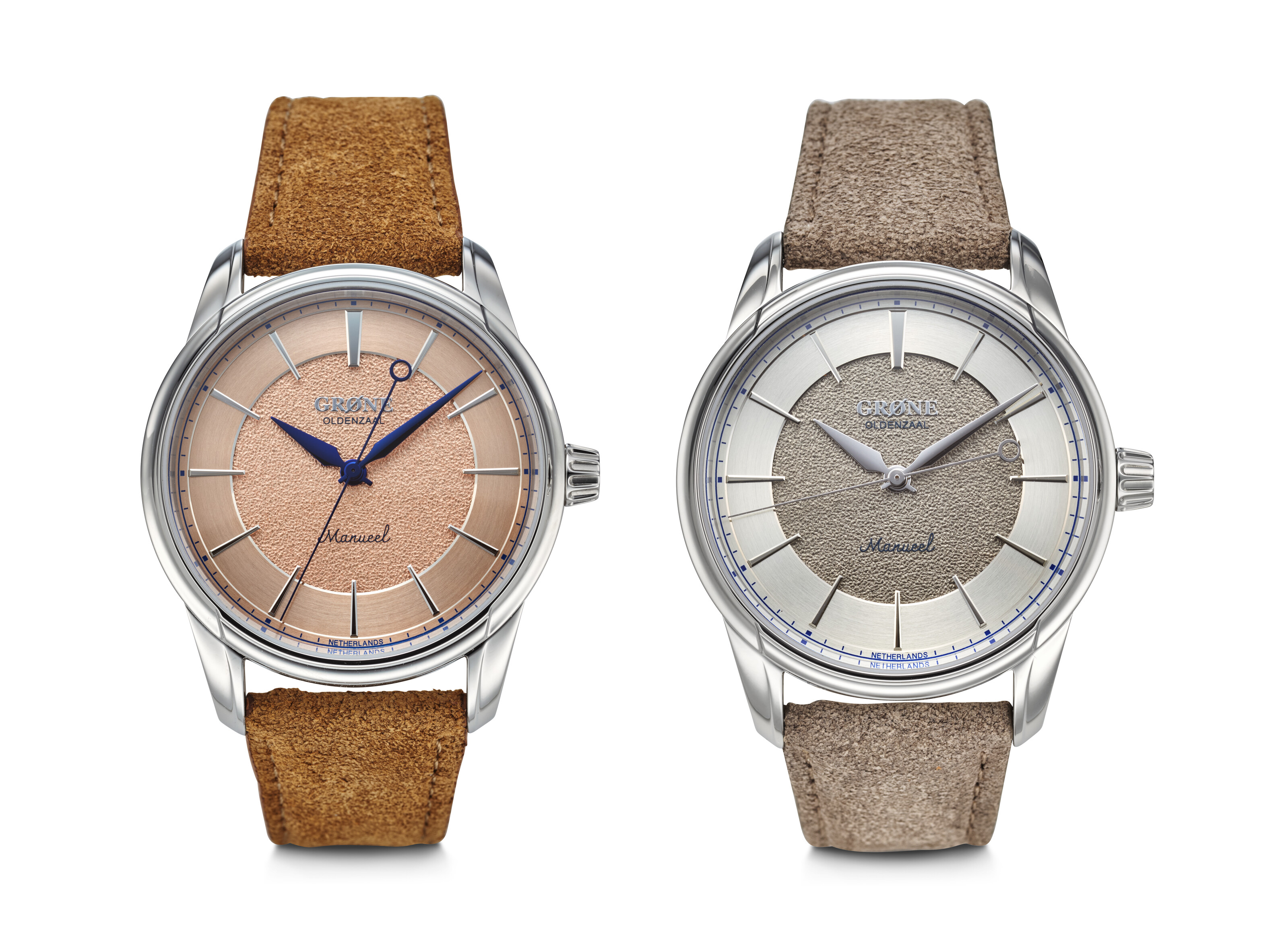 GRØNE, PAIR OF LIMITED EDITION STAINLESS STEEL 'MANUEEL ONE