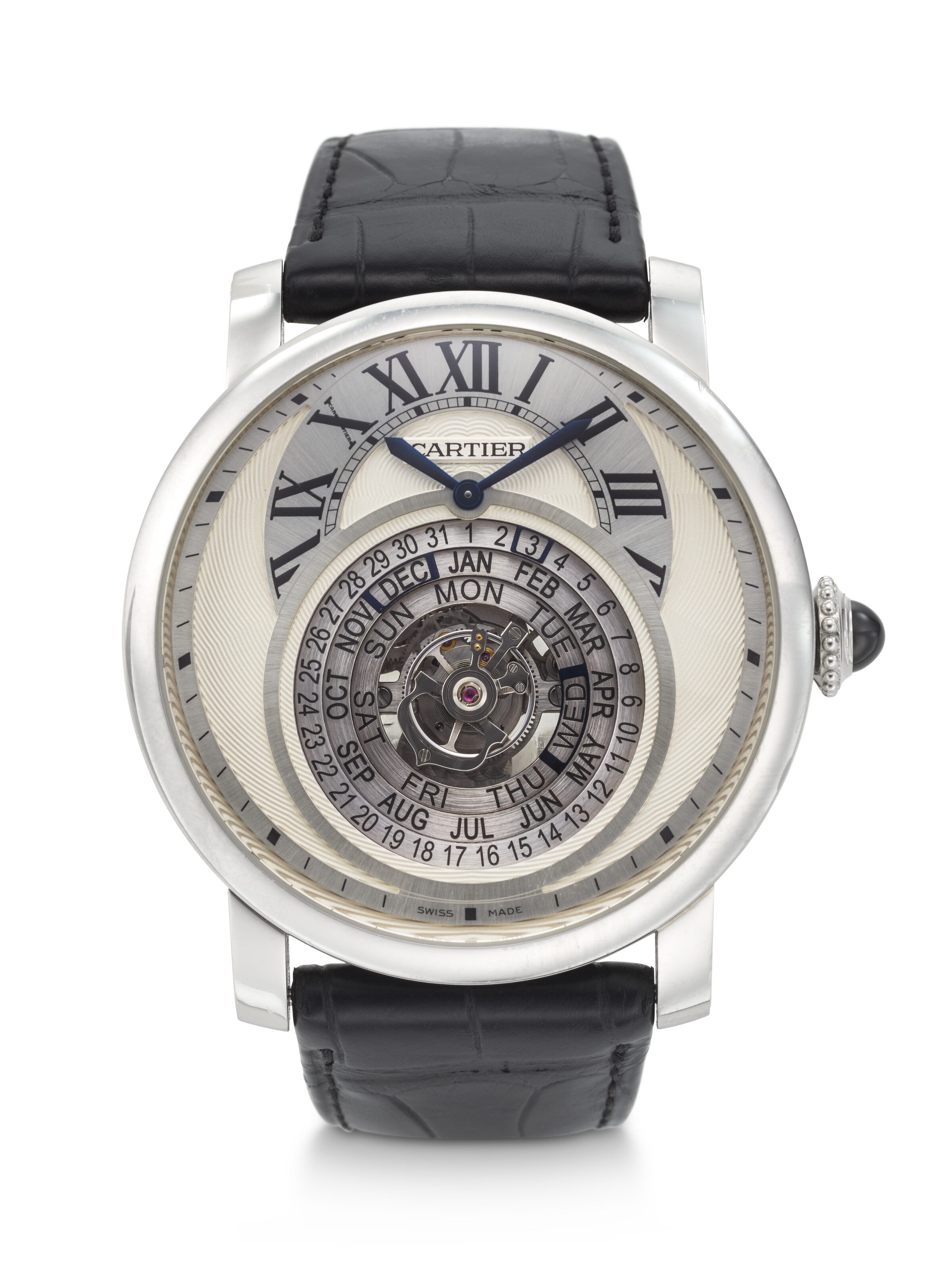 CARTIER PLATINUM PERPETUAL CALENDAR #39 ROTONDE DE CARTIER ASTROCALENDAR