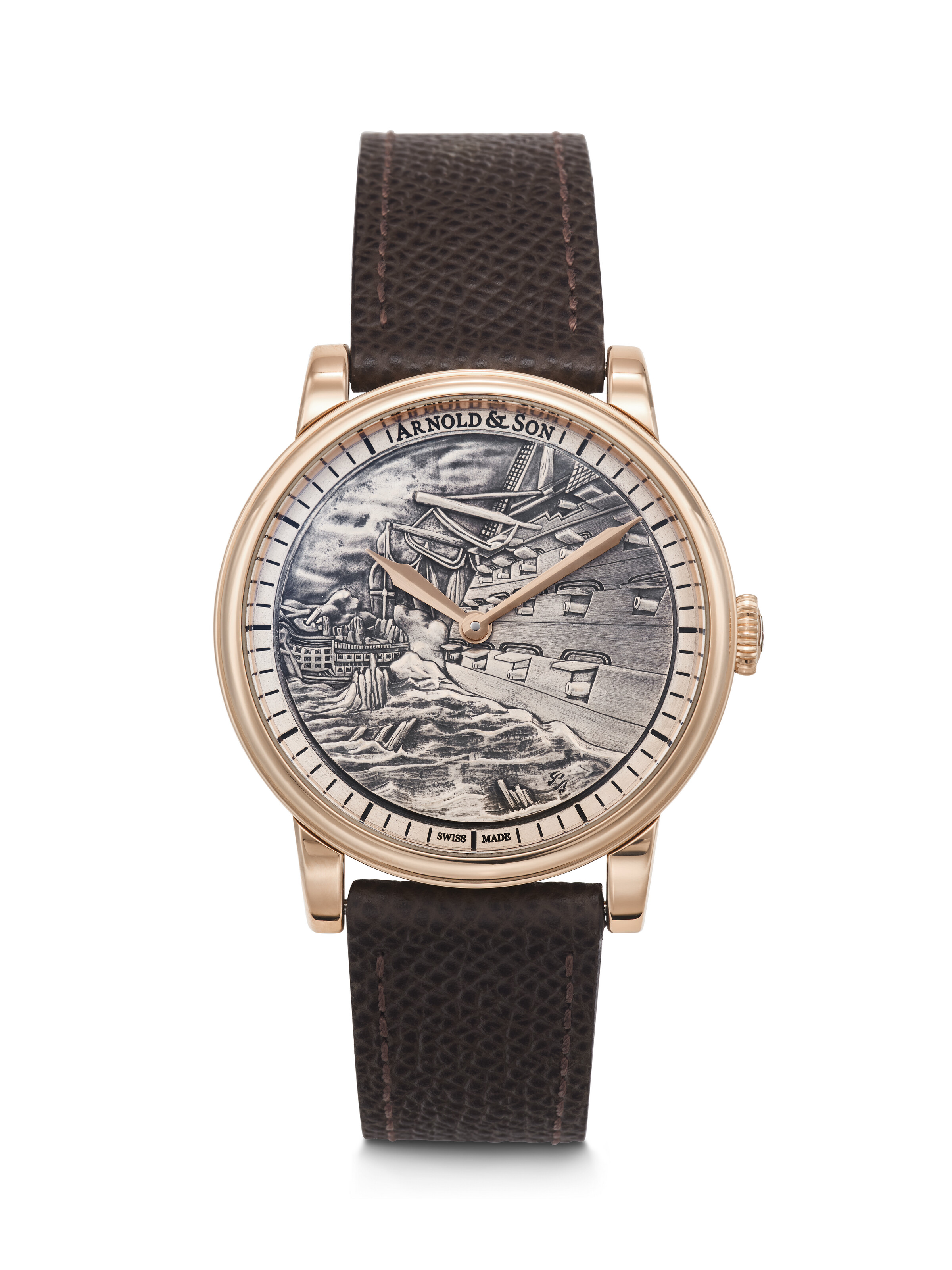 GIRARD-PERREGAUX, PINK GOLD ALARM 'TRAVELER II' WITH DUAL TIME AND