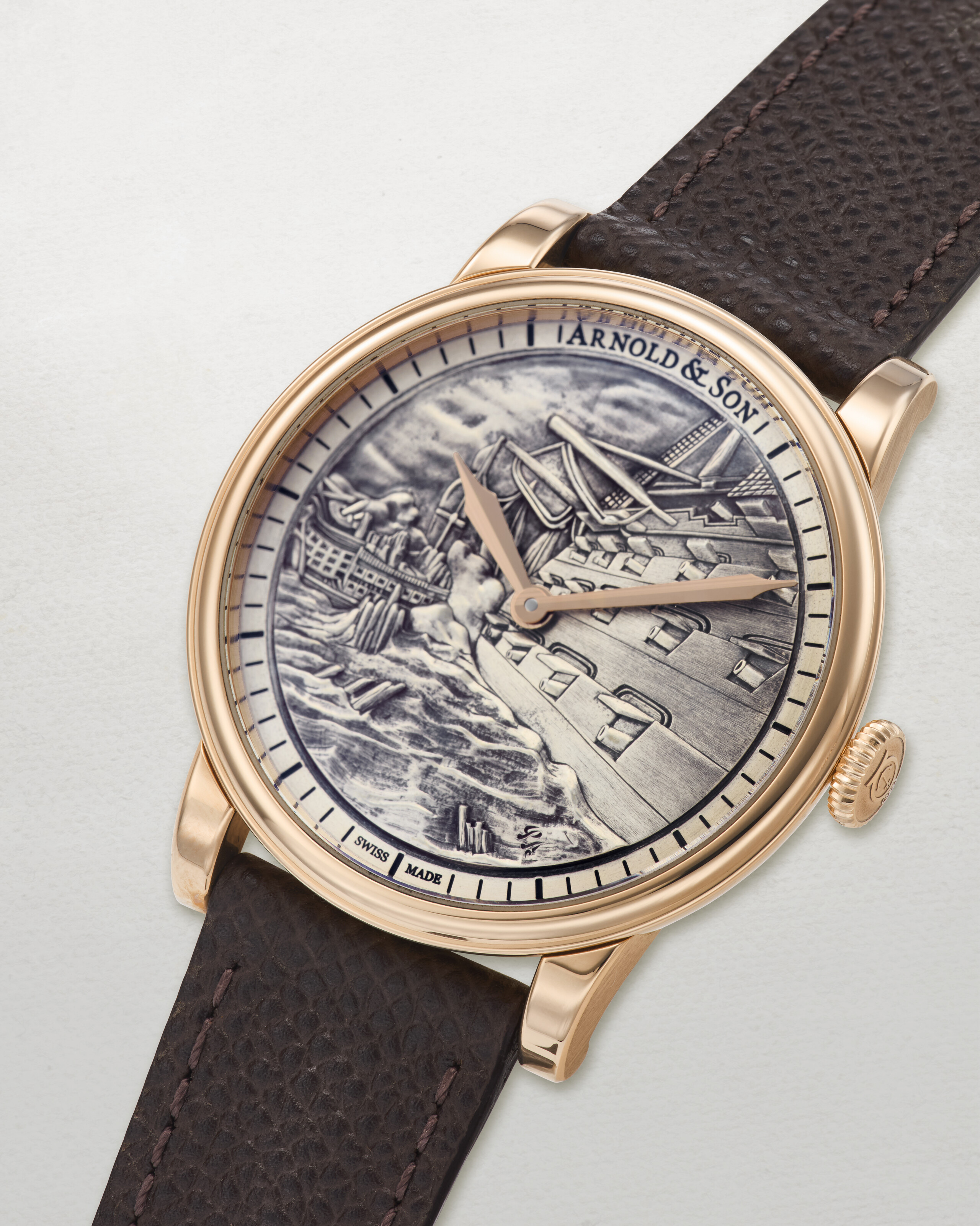◆感謝価格◆希少品◆ARNOLD & SON◆腕時計ボックス◆ ARNOLD & SON, HIGHLY IMPRESSIVE LIMITED EDITION PINK GOLD 'HMS