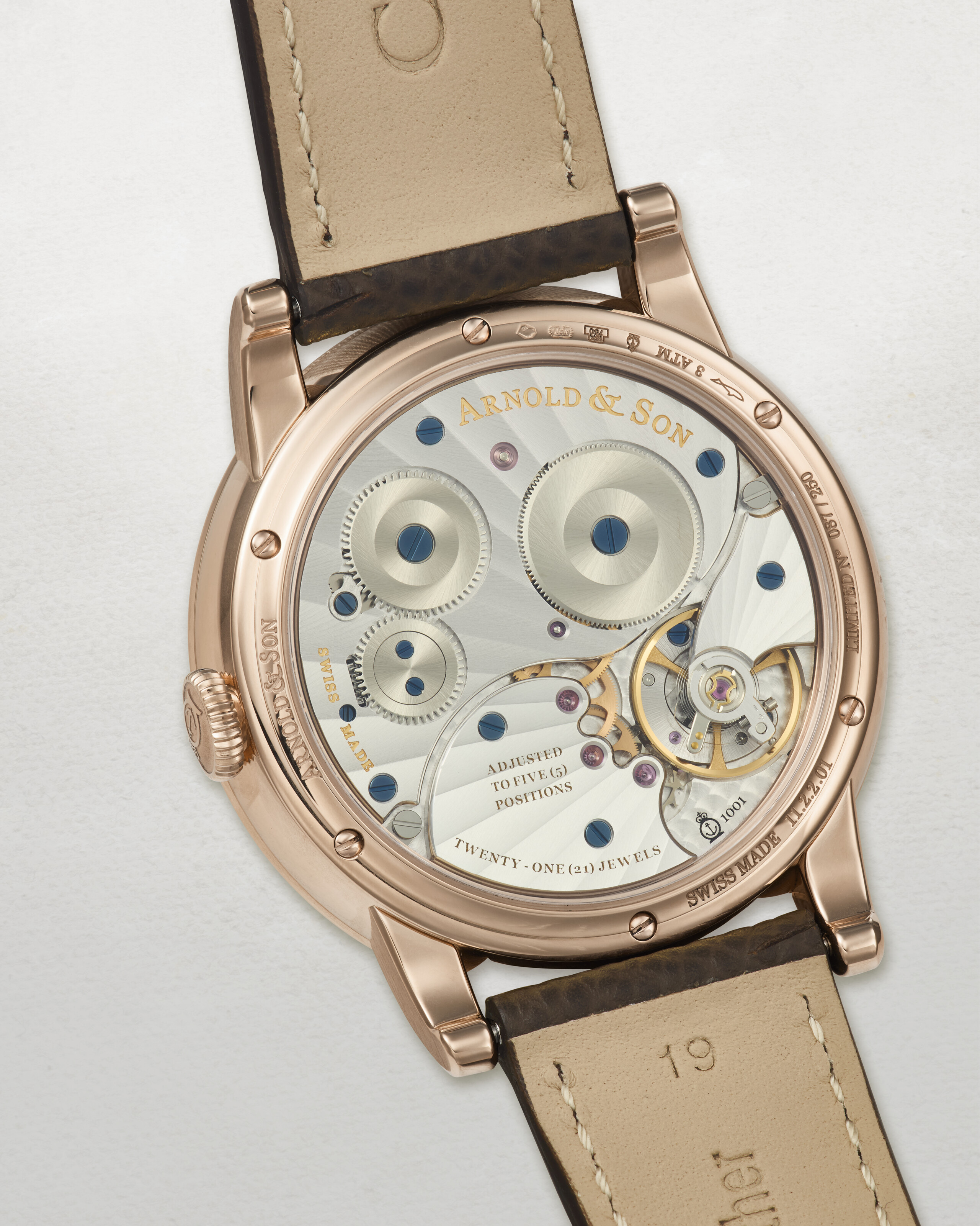 ARNOLD & SON, HIGHLY IMPRESSIVE LIMITED EDITION PINK GOLD 'HMS
