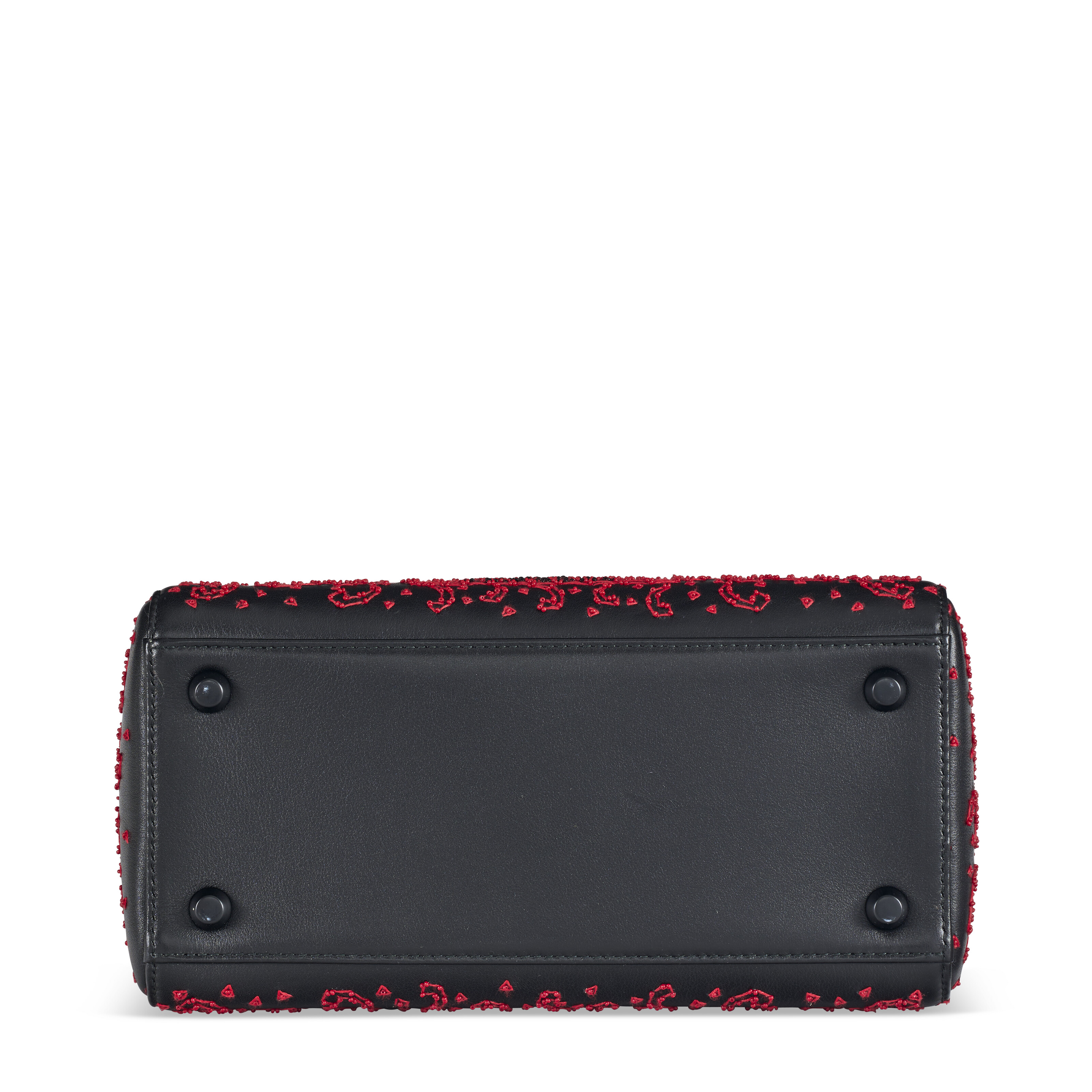 Christian Dior 名刺入れ 黒 赤 A LIMITED EDITION BLACK & RED EMBROIDERED CALFSKIN LEATHER PLAYING