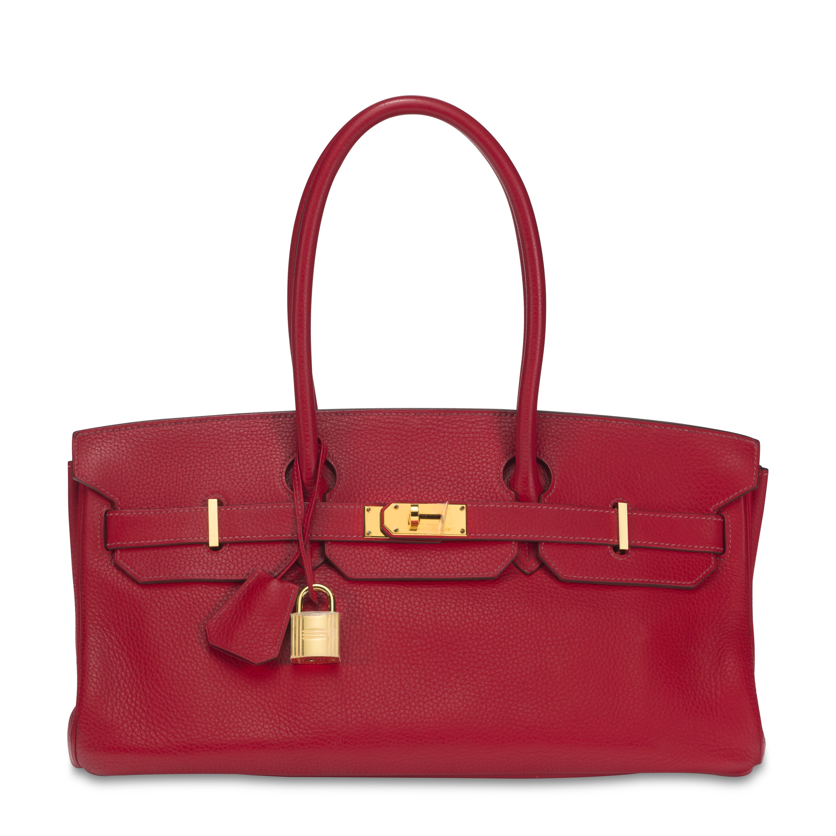 A ROUGE GARANCE CLÉMENCE LEATHER JPG SHOULDER BIRKIN II 42 WITH