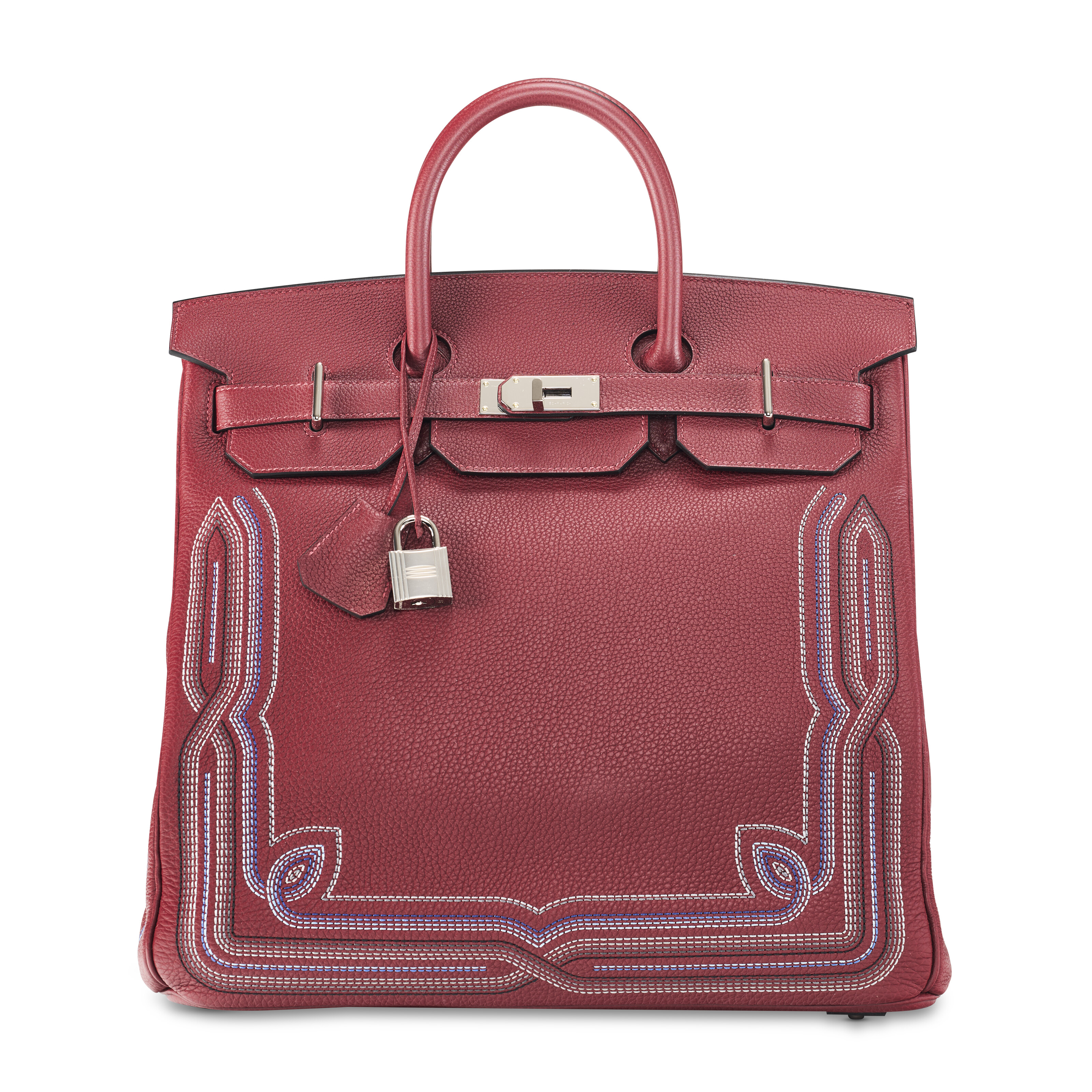 A LIMITED EDITION ROUGE H EMBROIDERED TOGO WESTERN HAC BIRKIN 40