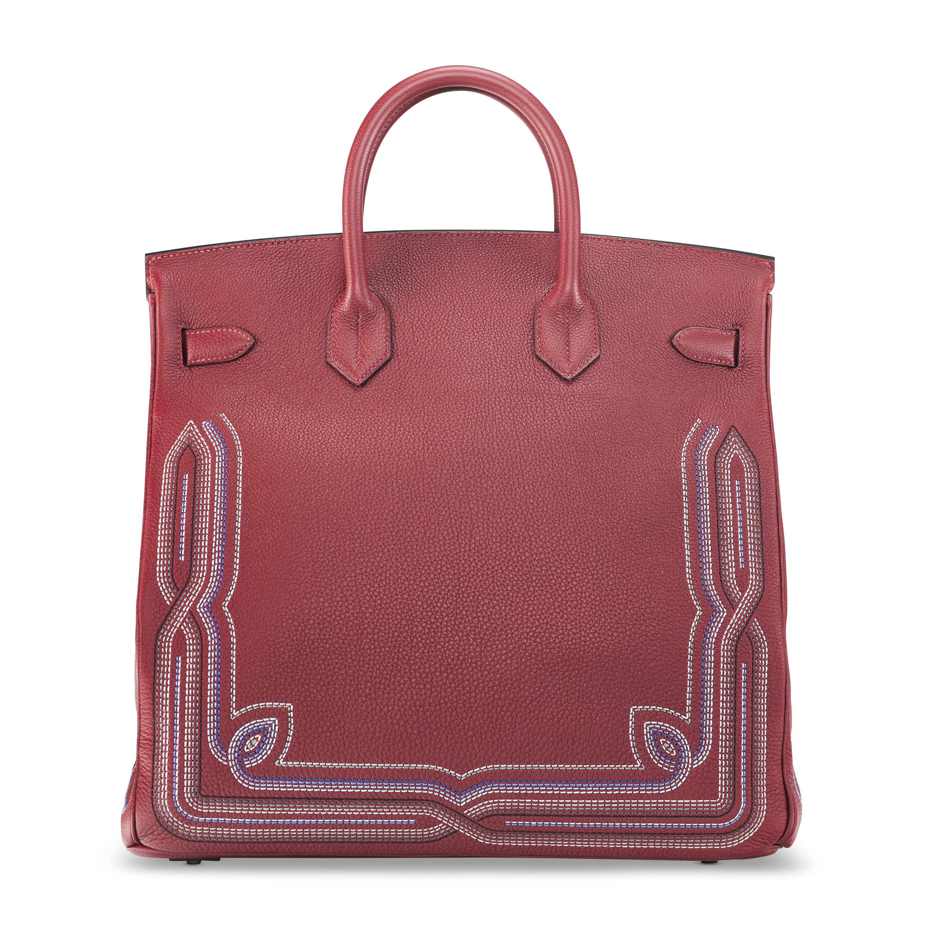 A LIMITED EDITION ROUGE H EMBROIDERED TOGO WESTERN HAC BIRKIN 40