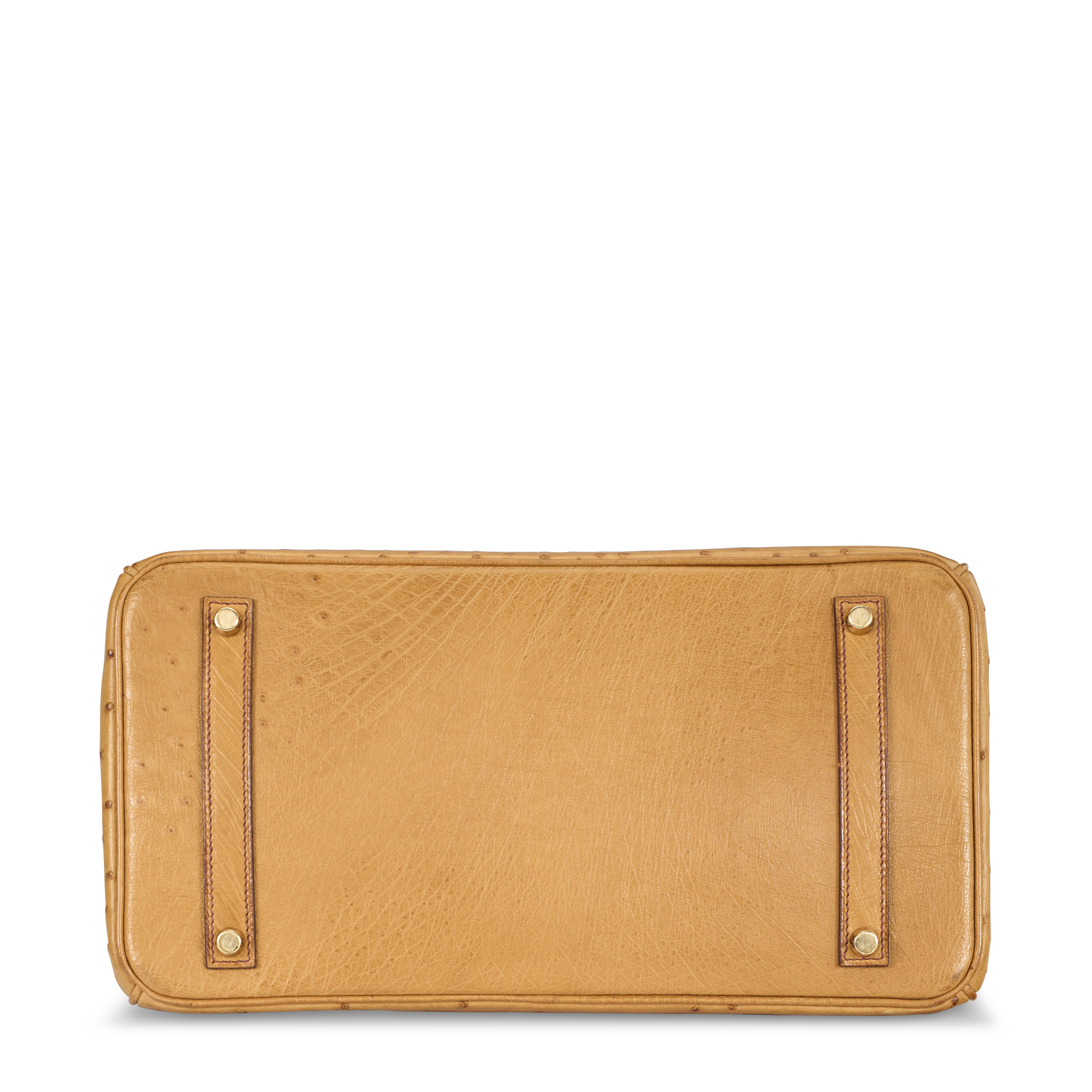 砂金(B7) A SAFFRON OSTRICH BIRKIN 35 WITH GOLD HARDWARE, HERMÈS, 2005