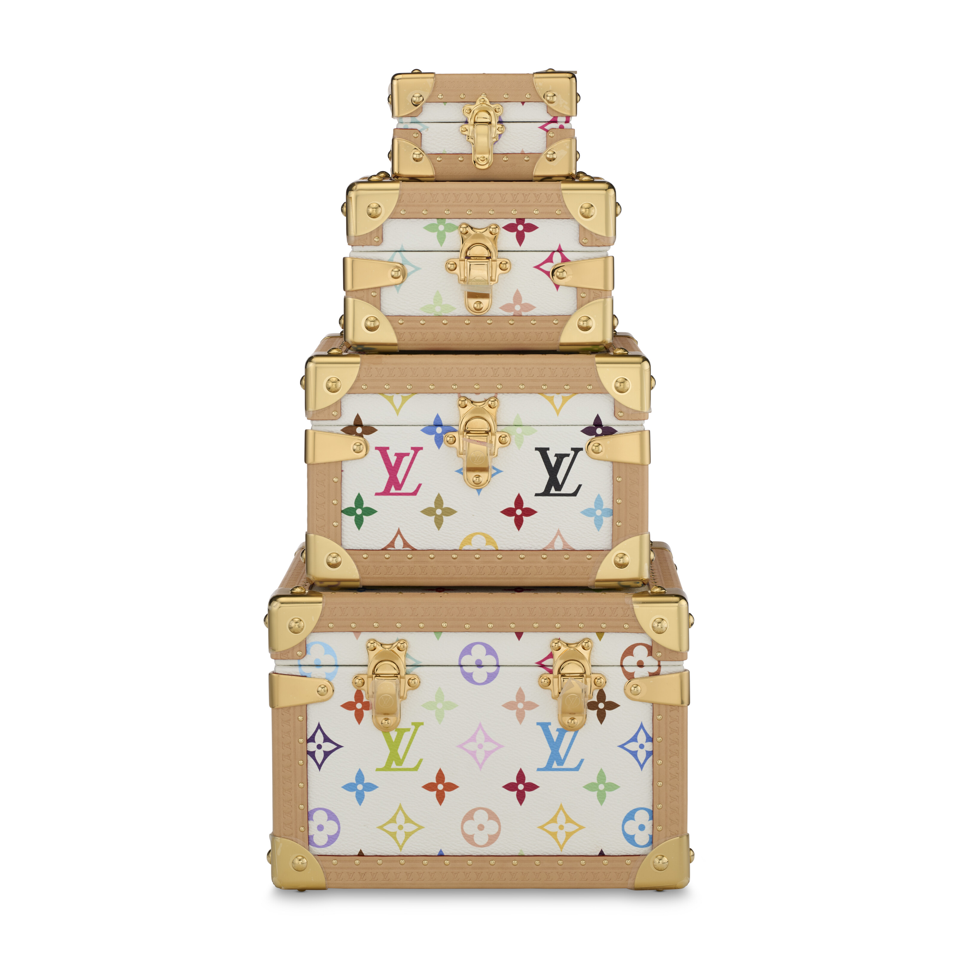 A LIMITED EDITION MULTICOLORE MONOGRAM CANVAS MALLE PYRAMIDE MINI