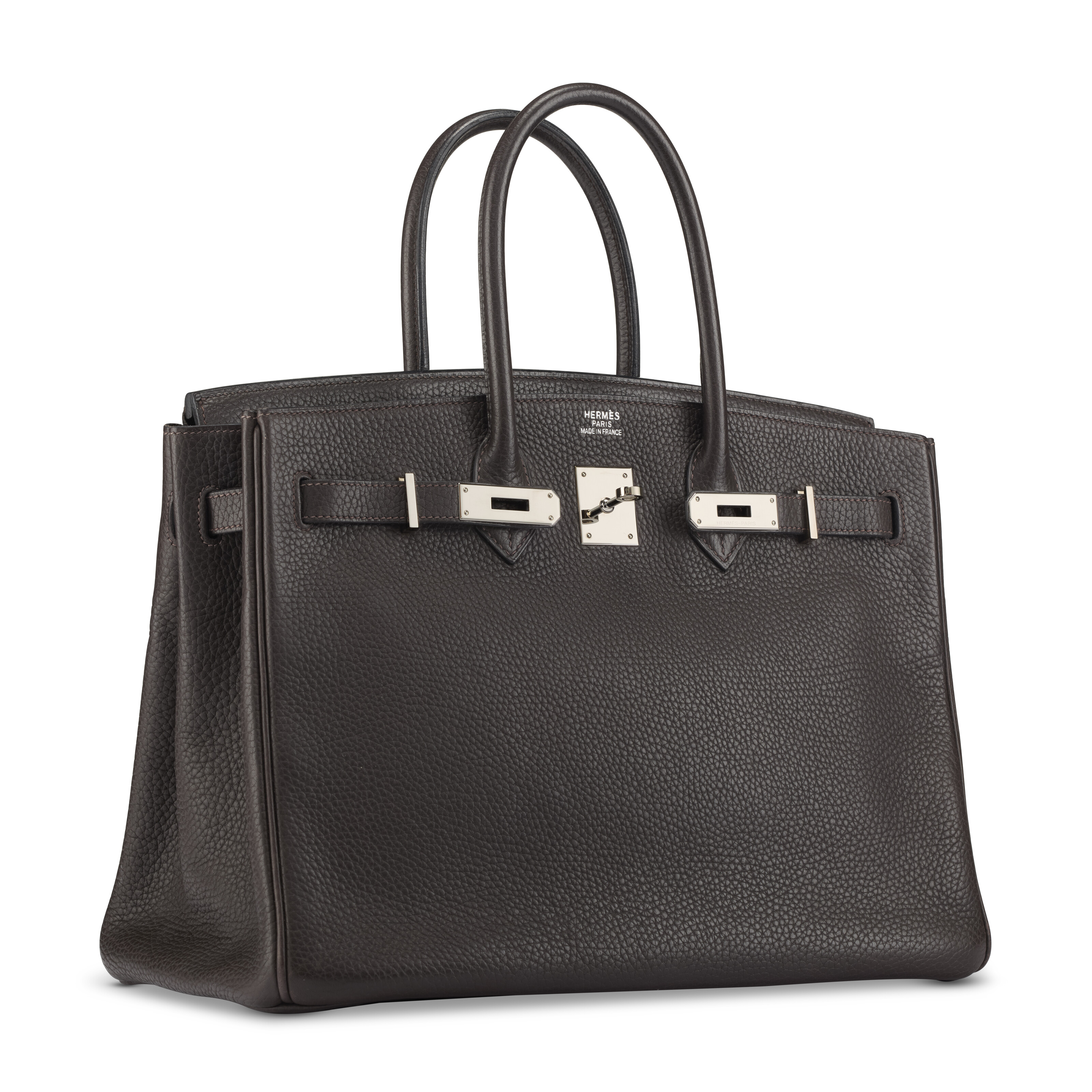A CHOCOLATE TOGO LEATHER BIRKIN 35 WITH PALLADIUM HARDWARE, HERMÈS