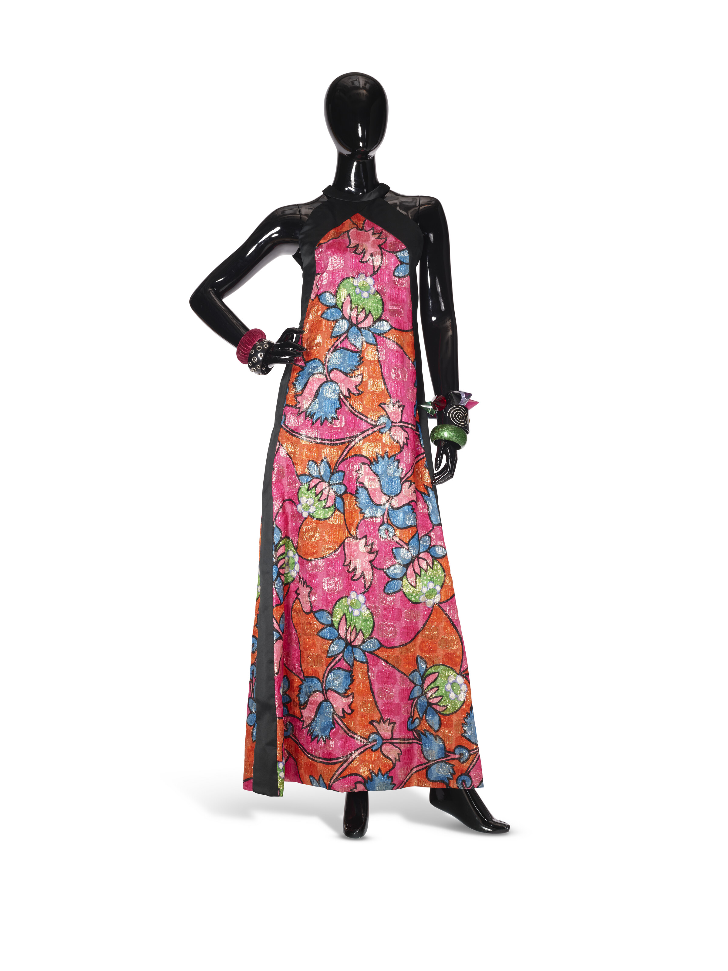 open lace back dress Camille Gown Hot Pink Vintage Dahlia Jacquard Pink / M