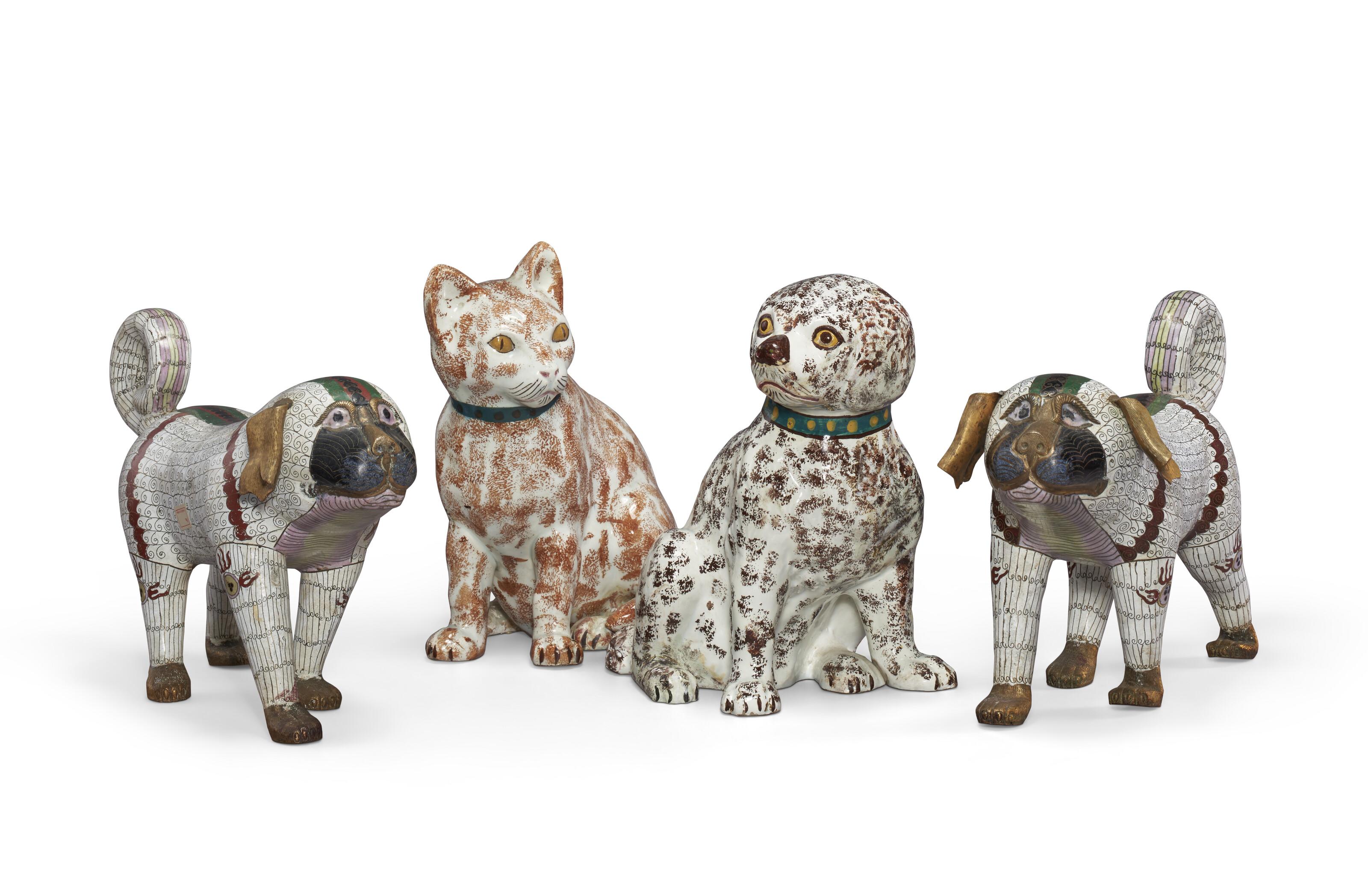 FOUR LARGE MODELS OF DOGS AND CATS, 20TH CENTURY | Christie's