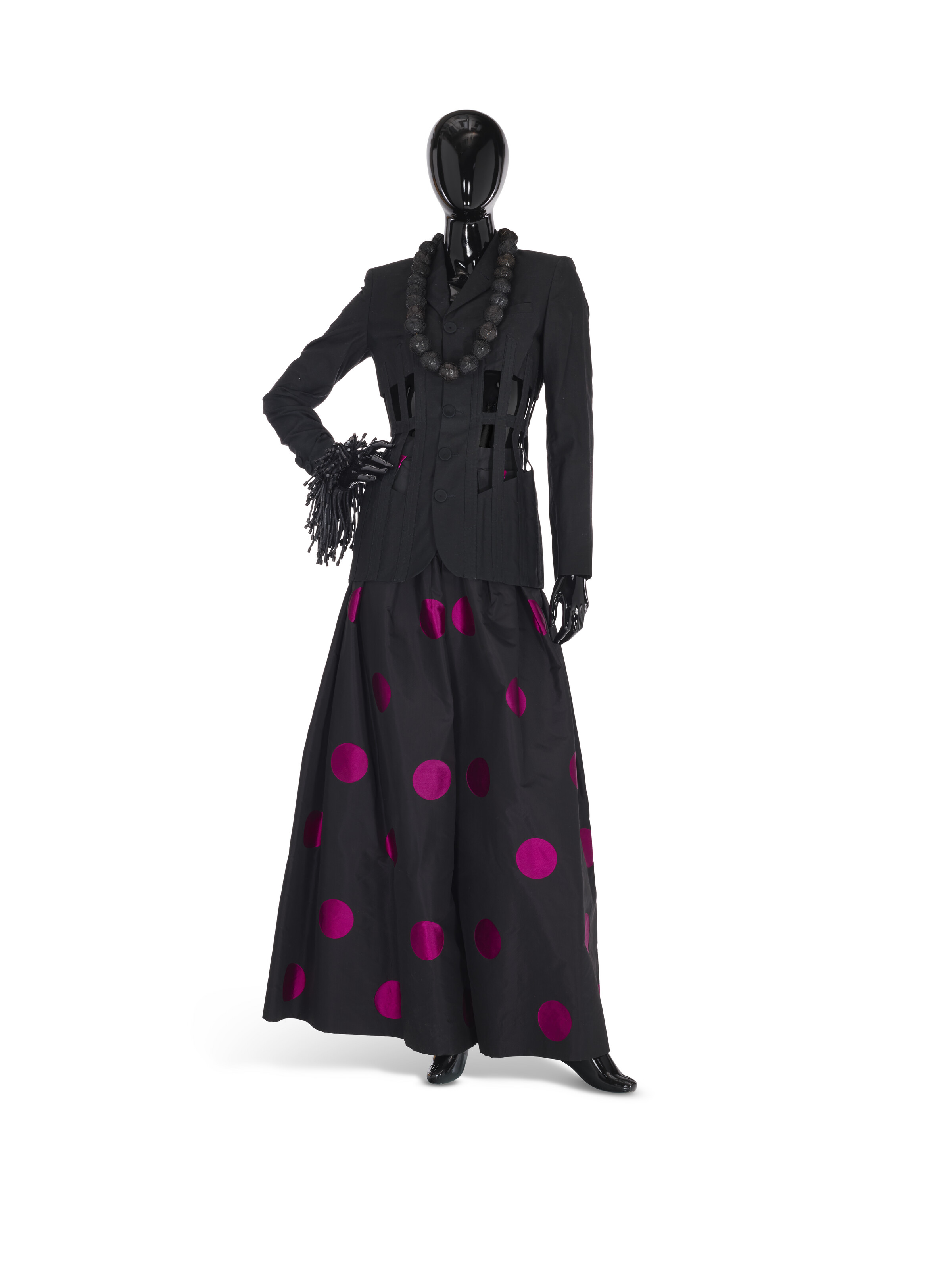 TWO FEATHER JACKETS, LABELED NINA RICCI, LATE 20TH/EARLY