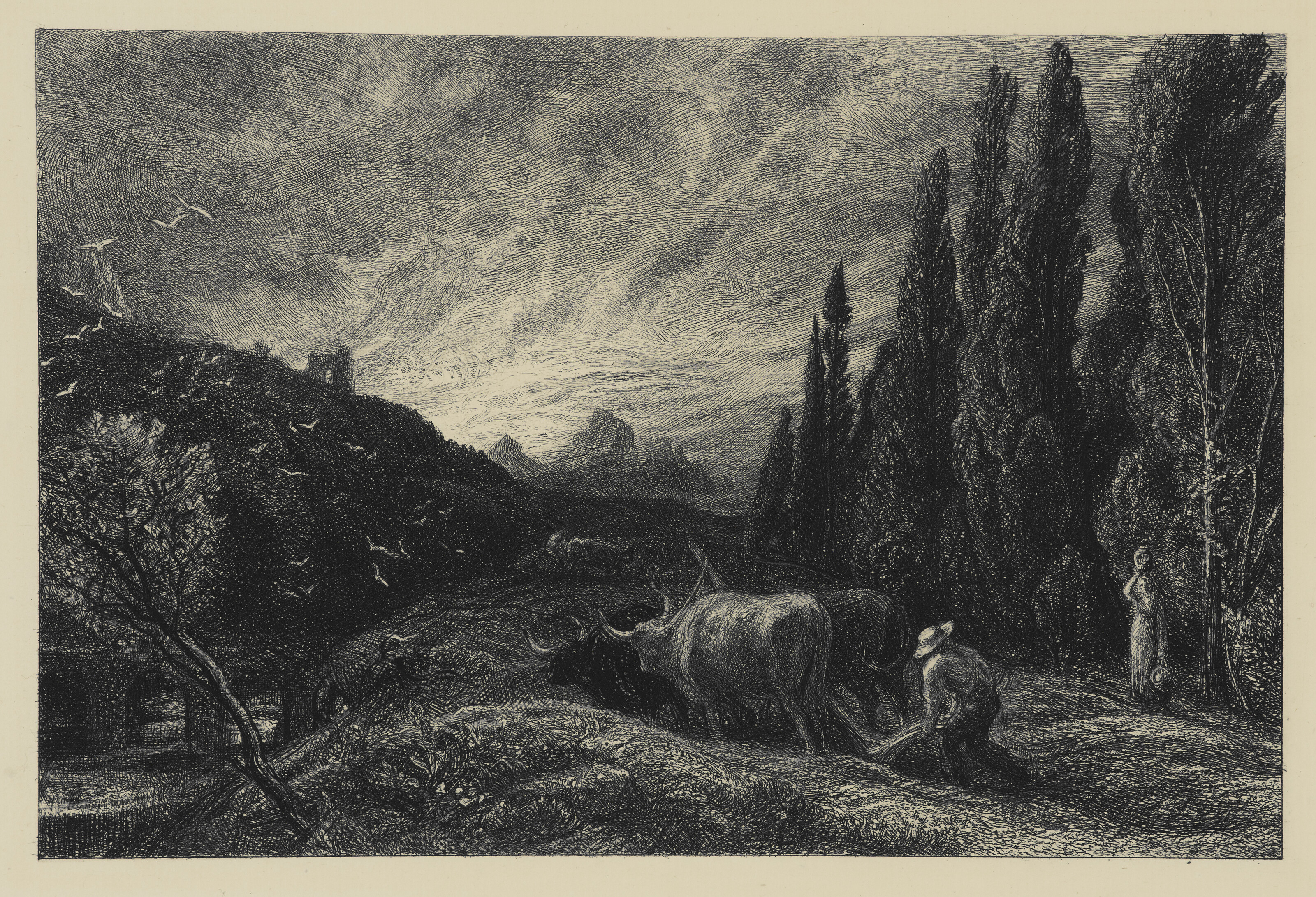 SAMUEL PALMER (1805-1881), The Rising Moon or An English Pastoral 