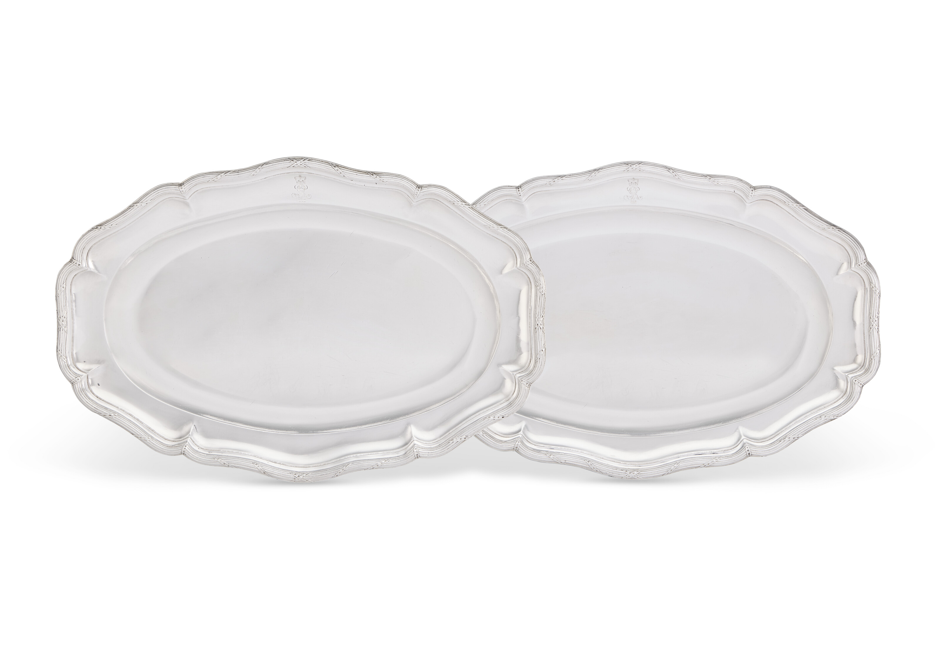 A PAIR OF GERMAN ROYAL SILVER MEAT DISHES, MARK OF FRANZ ANTON HANS ...
