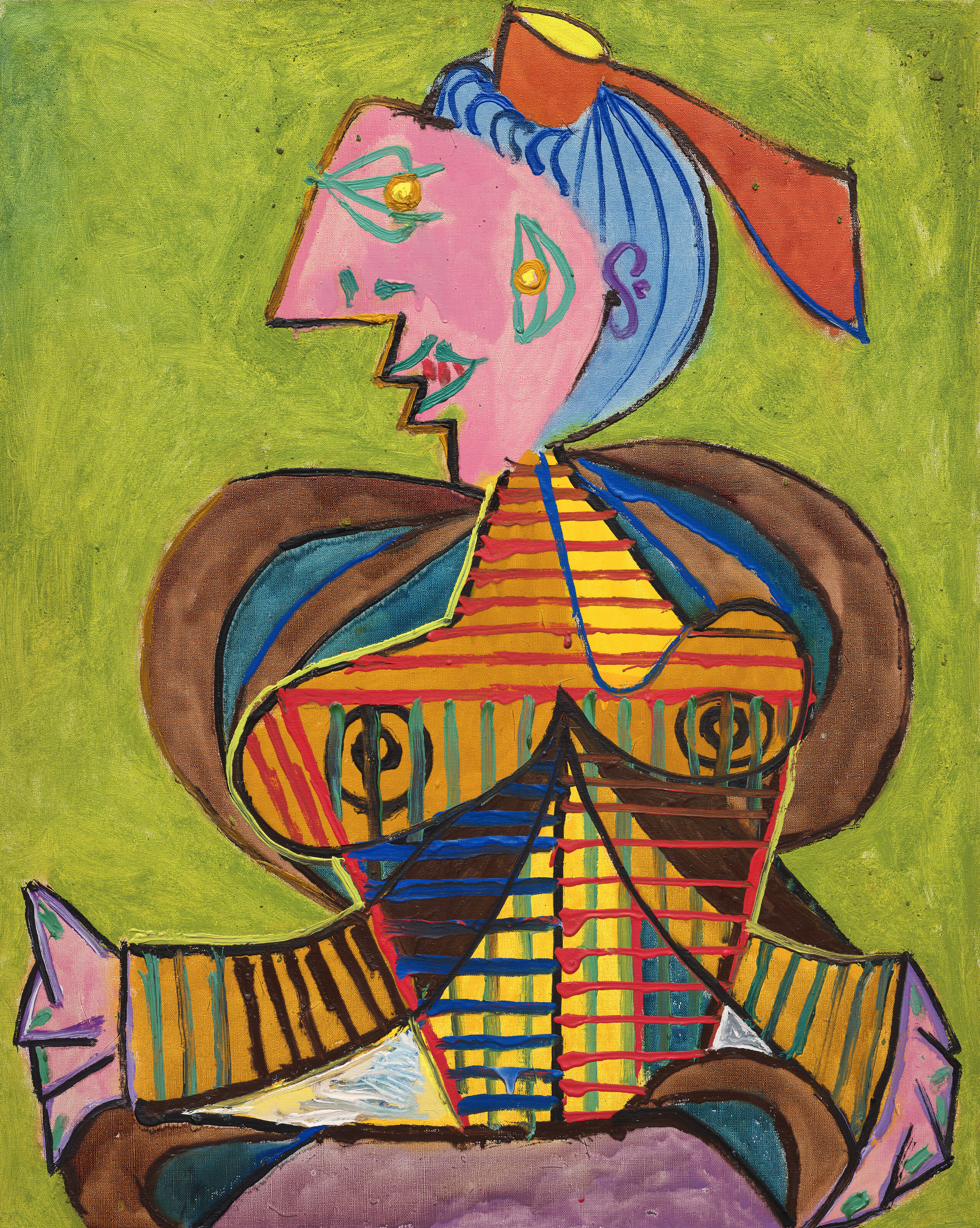 PABLO PICASSO (1881-1973), Femme à la coiffe d'Arlésienne sur fond