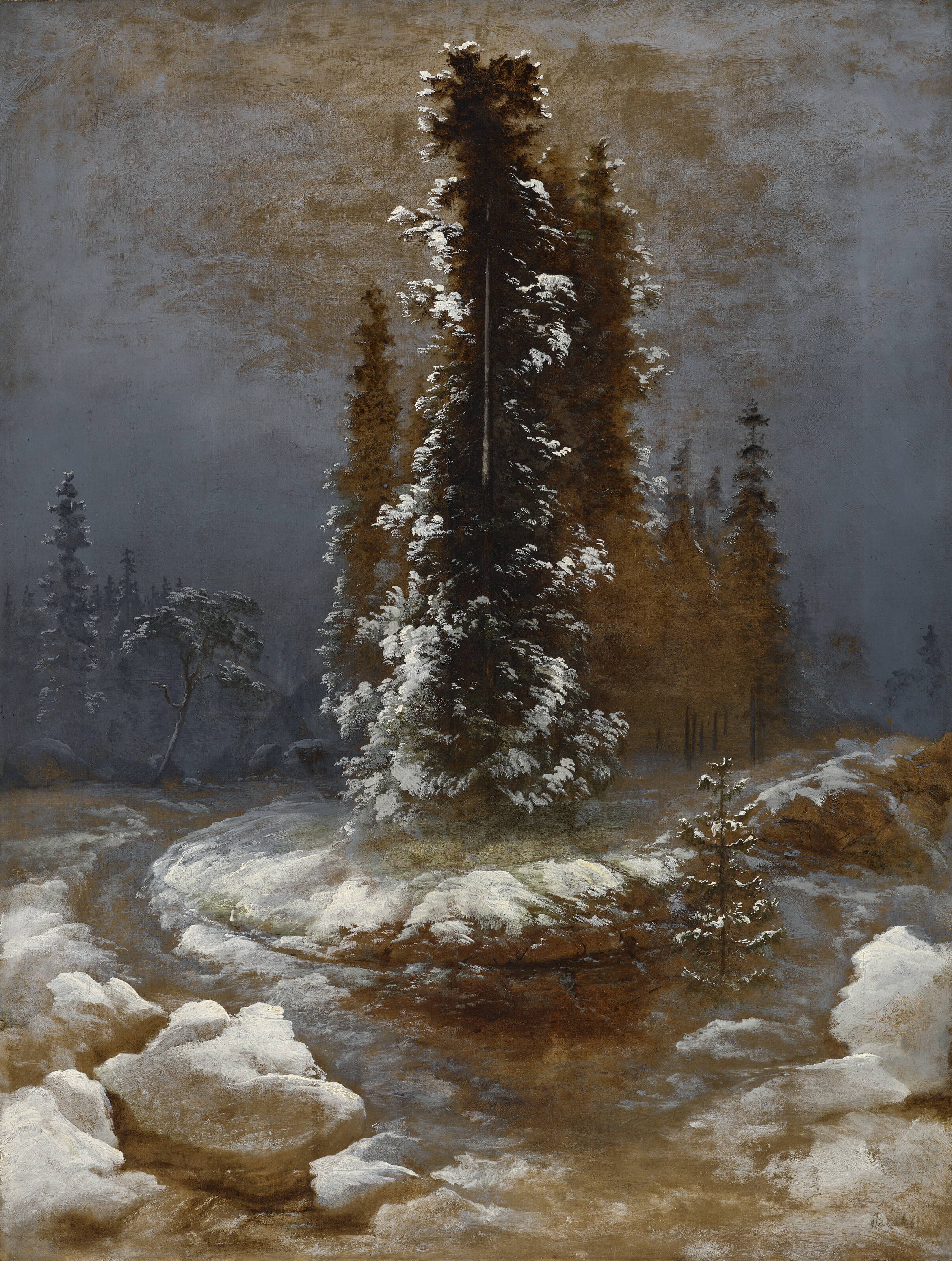 油彩画「Осеннее раздумье」 1946年 Kazonn O.A. Signed C