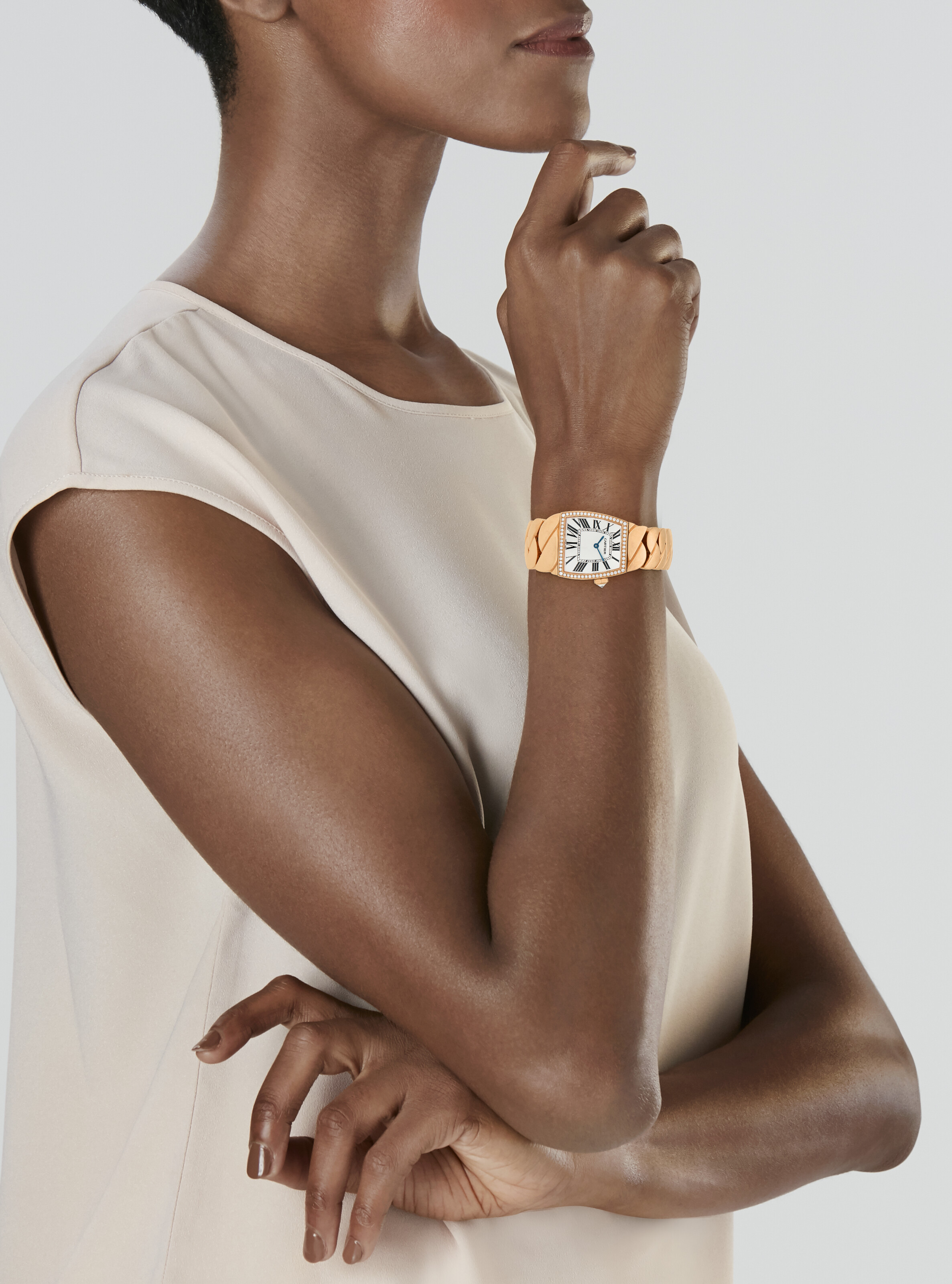 CARTIER DIAMOND AND ROSE GOLD 'LA DONA' WRISTWATCH image 2