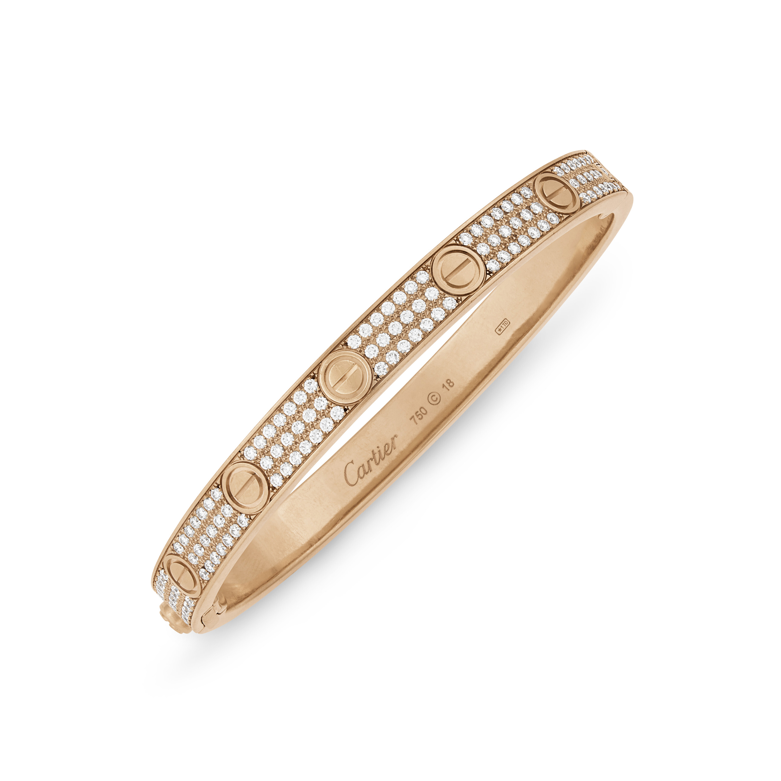 CARTIER DIAMOND AND ROSE GOLD 'LOVE' BANGLE BRACELET
