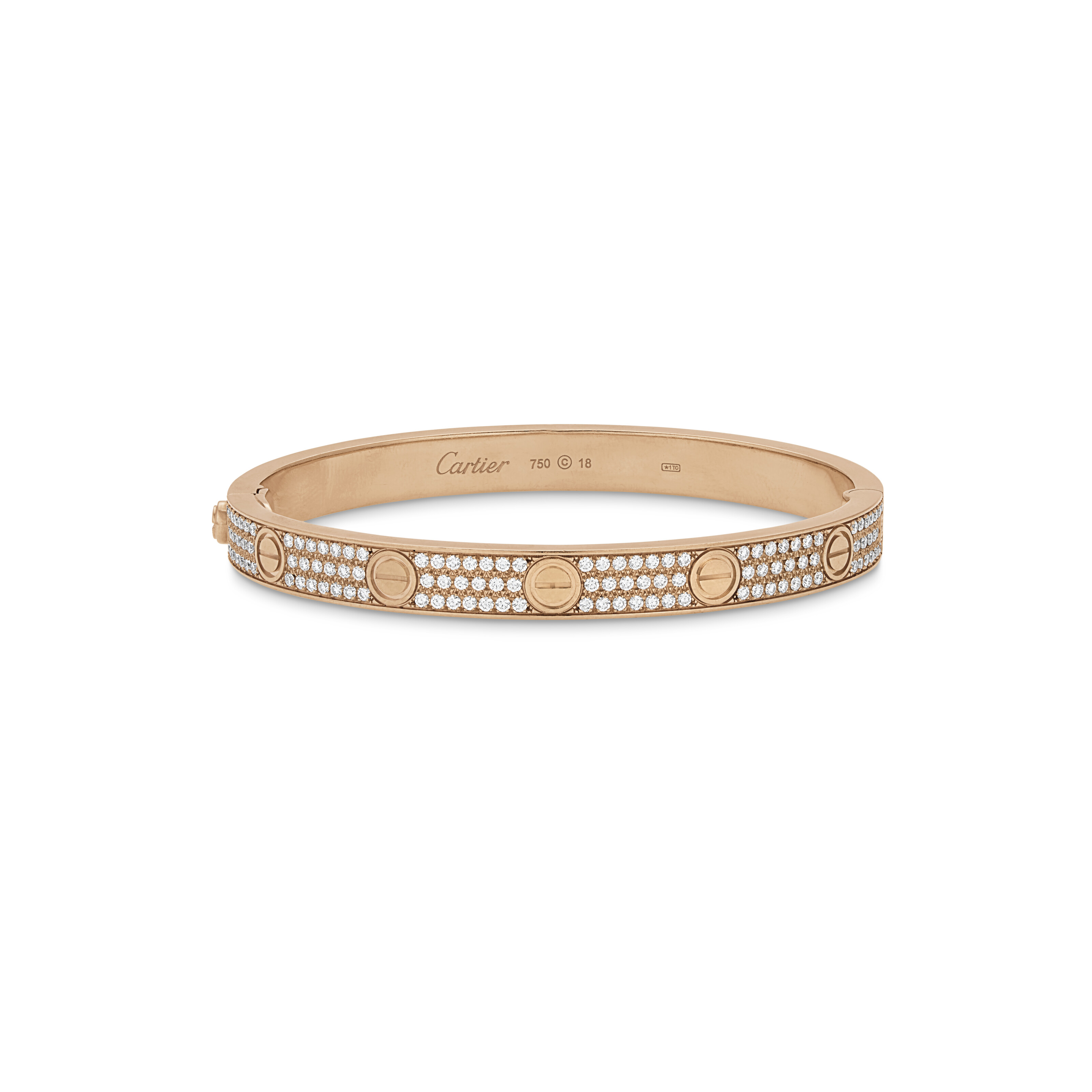 CARTIER DIAMOND AND ROSE GOLD 'LOVE' BANGLE BRACELET image 3
