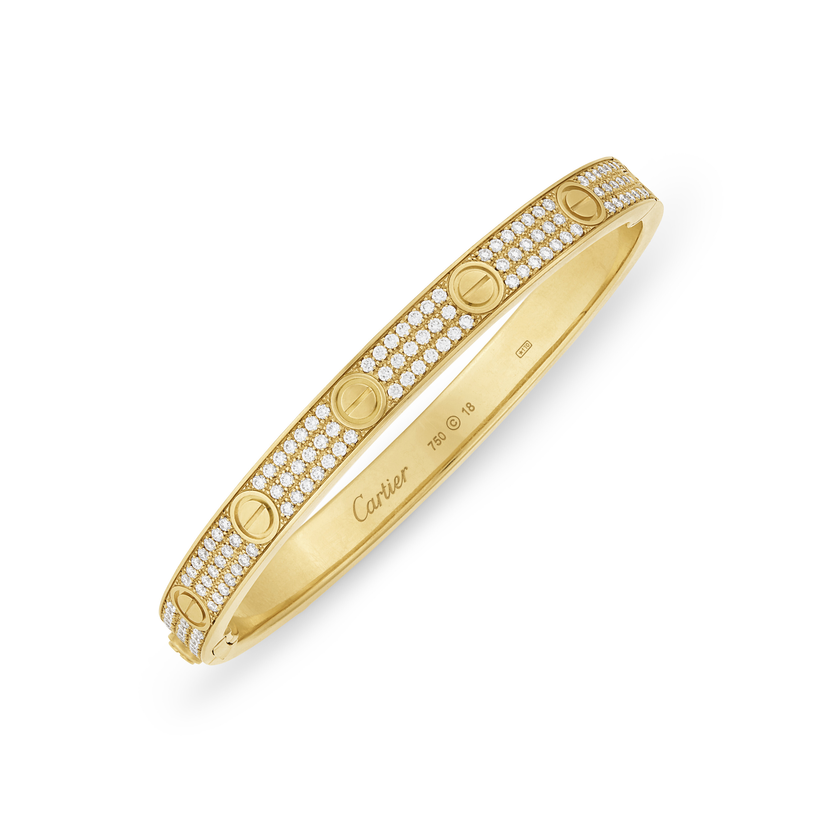 CARTIER DIAMOND AND GOLD 'LOVE' BANGLE BRACELET