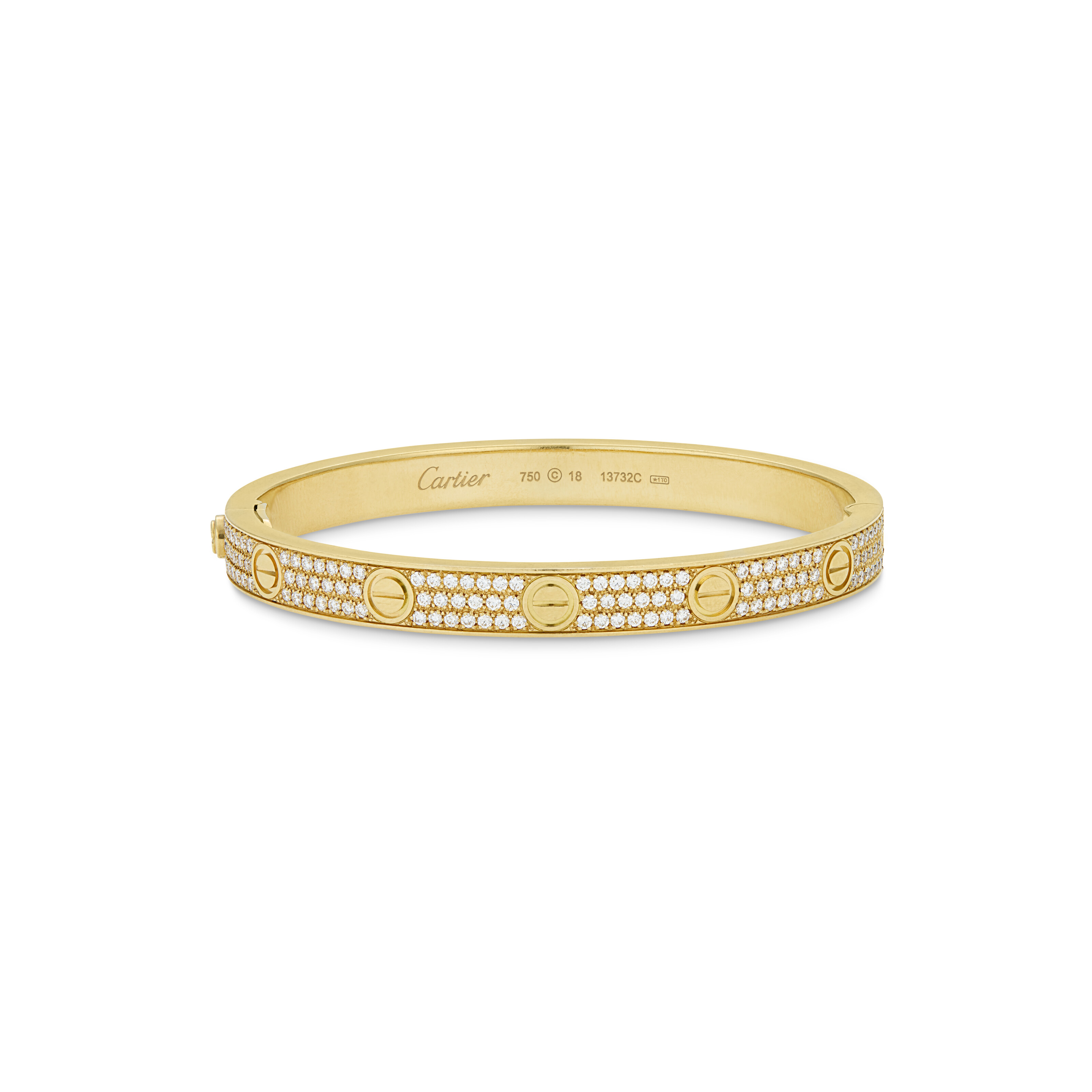 CARTIER DIAMOND AND GOLD 'LOVE' BANGLE BRACELET image 3