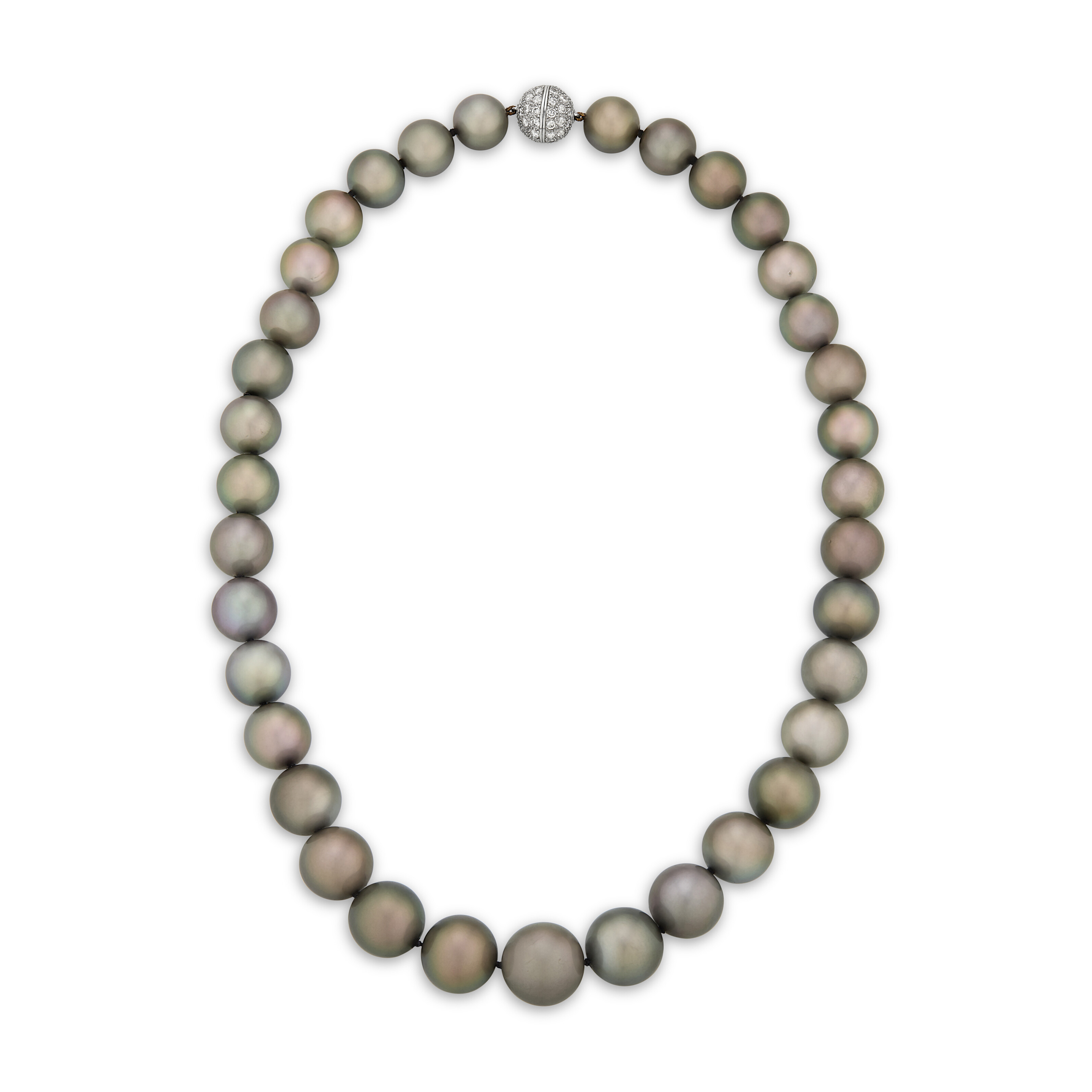 ADLER GRAY CULTURED PEARL AND DIAMOND NECKLACE