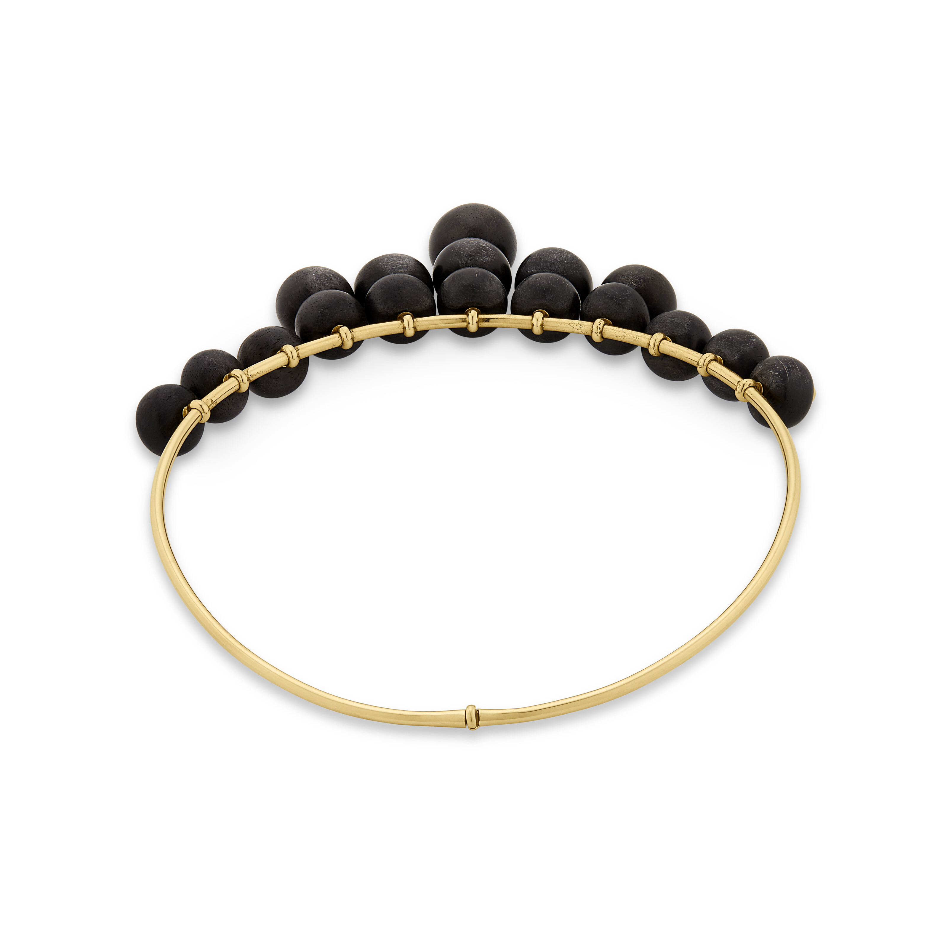 BELPERRON WOOD AND GOLD 'ABACUS' TORQUE NECKLACE image 3